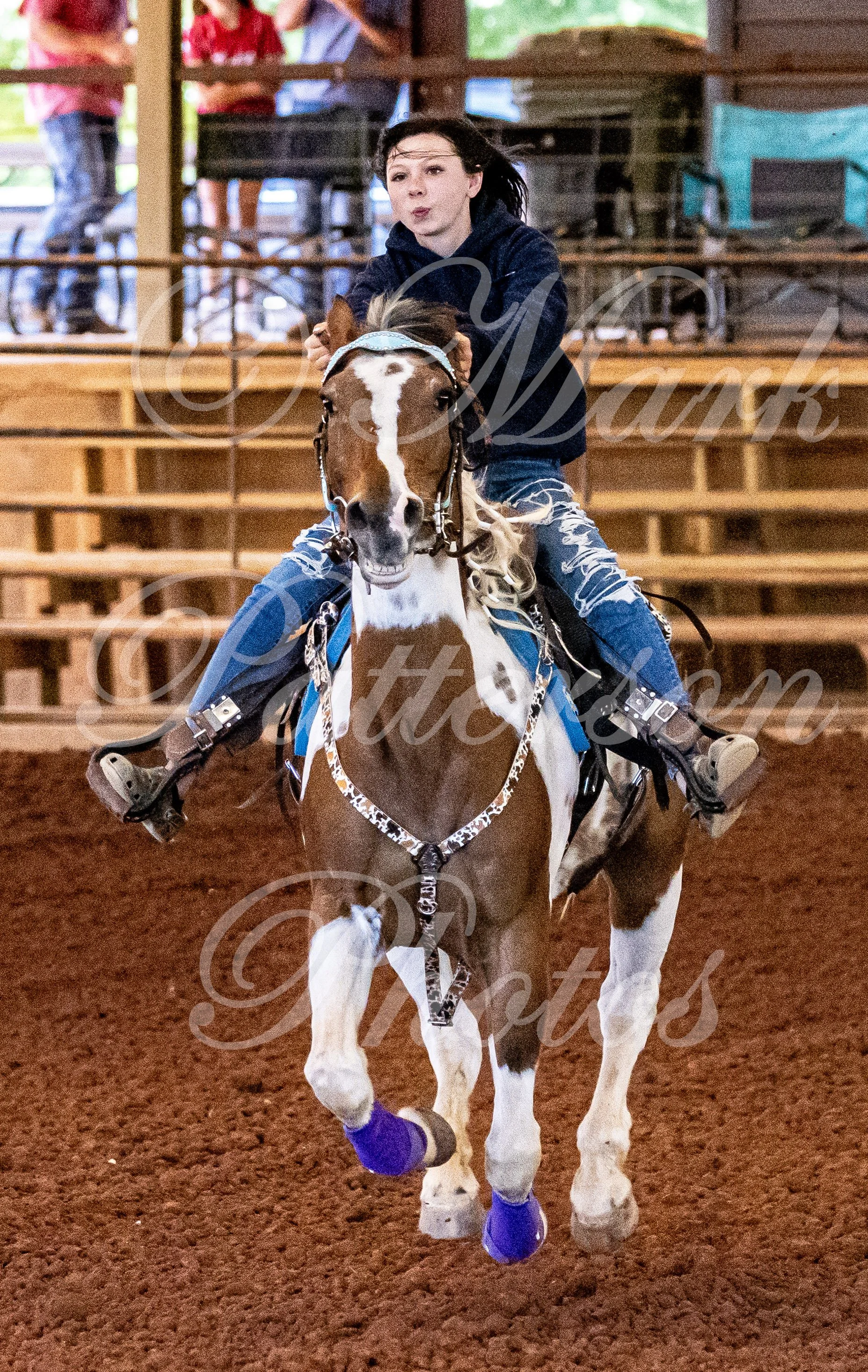 May 3, 2026, a barrel racing team competing at Latigo Farm in Landrum, SC. #11556