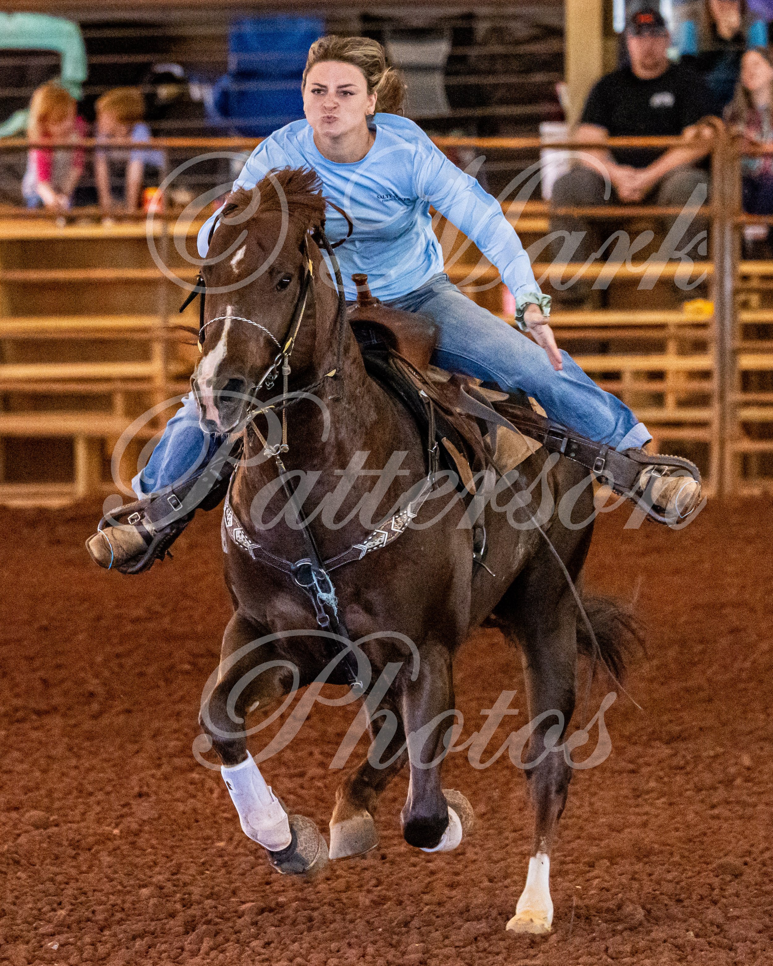 May 3, 2026, a barrel racing team competing at Latigo Farm in Landrum, SC. #12269