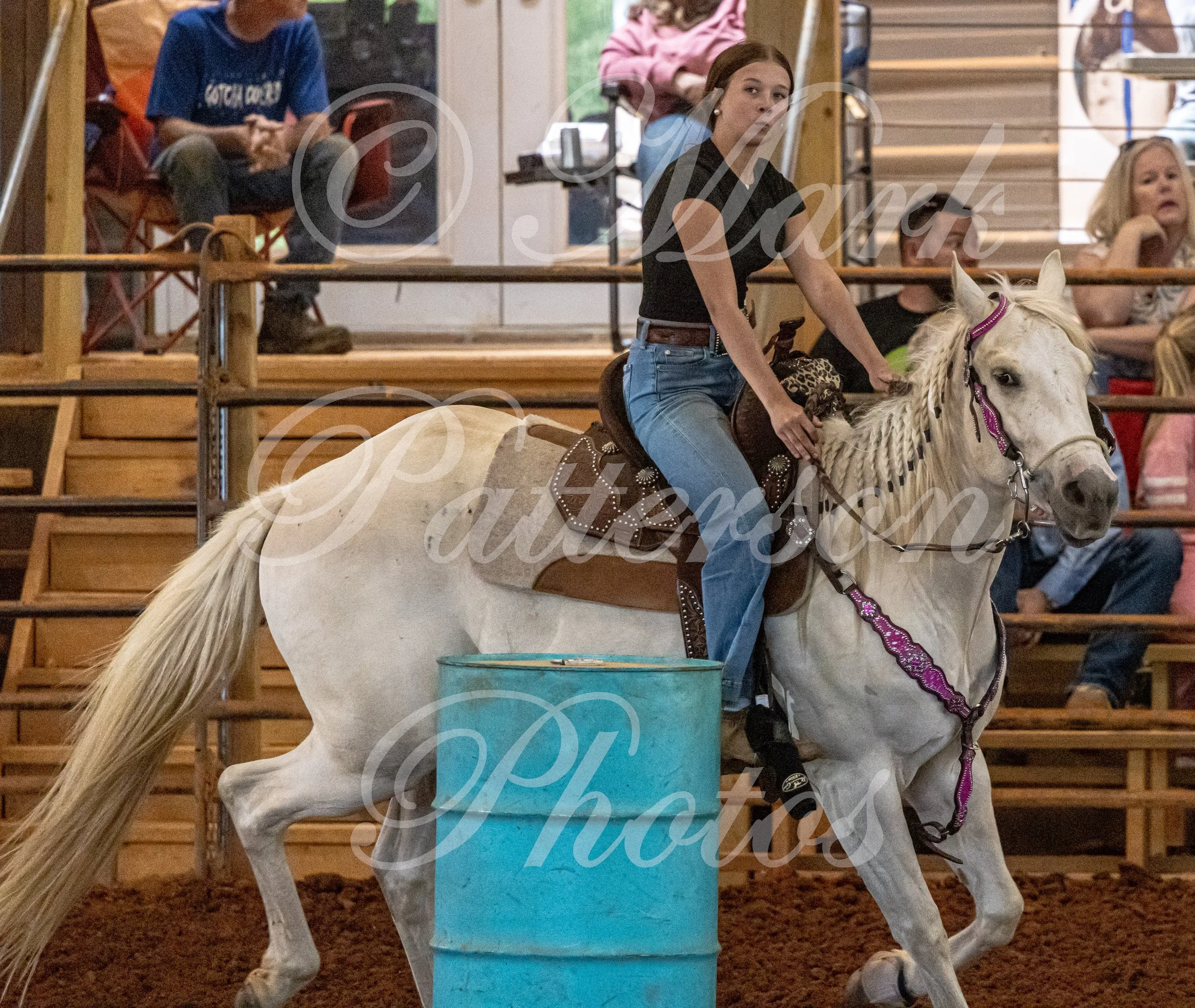 May 3, 2026, a barrel racing team competing at Latigo Farm in Landrum, SC. #11428