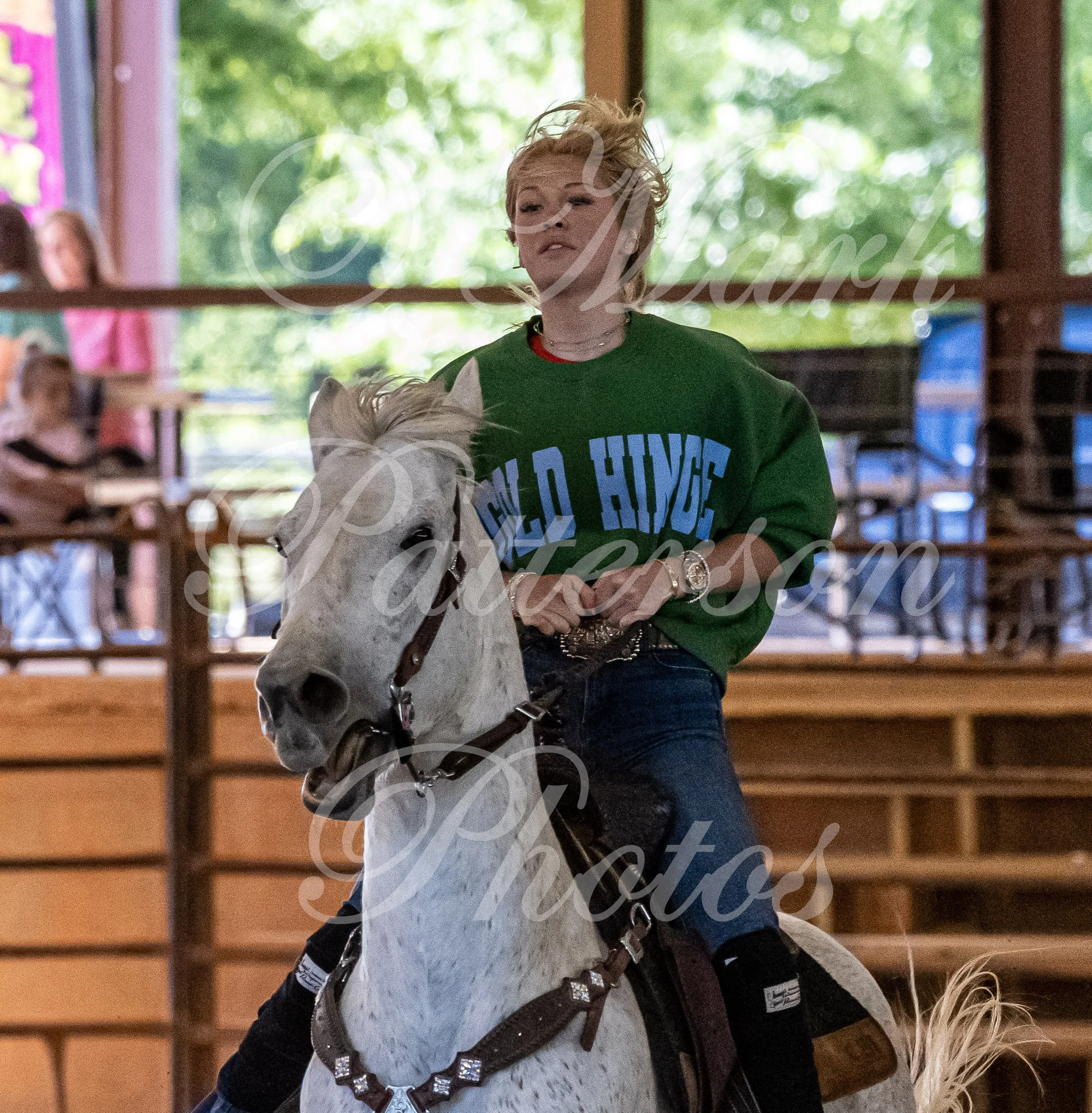 May 3, 2026, a barrel racing team competing at Latigo Farm in Landrum, SC. #12529