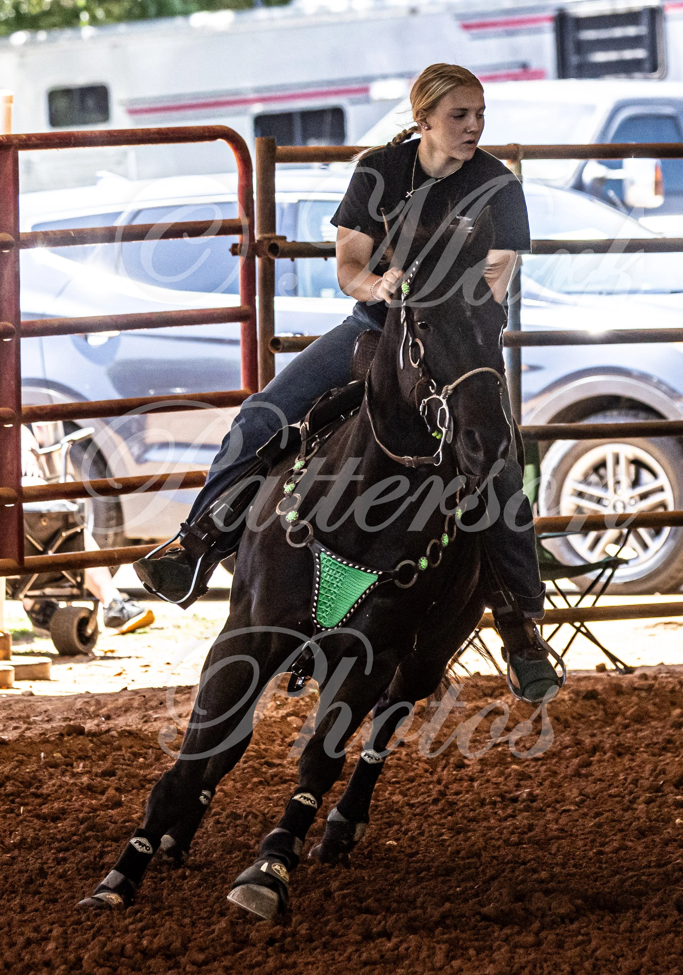 May 3, 2026, a barrel racing team competing at Latigo Farm in Landrum, SC. #11403