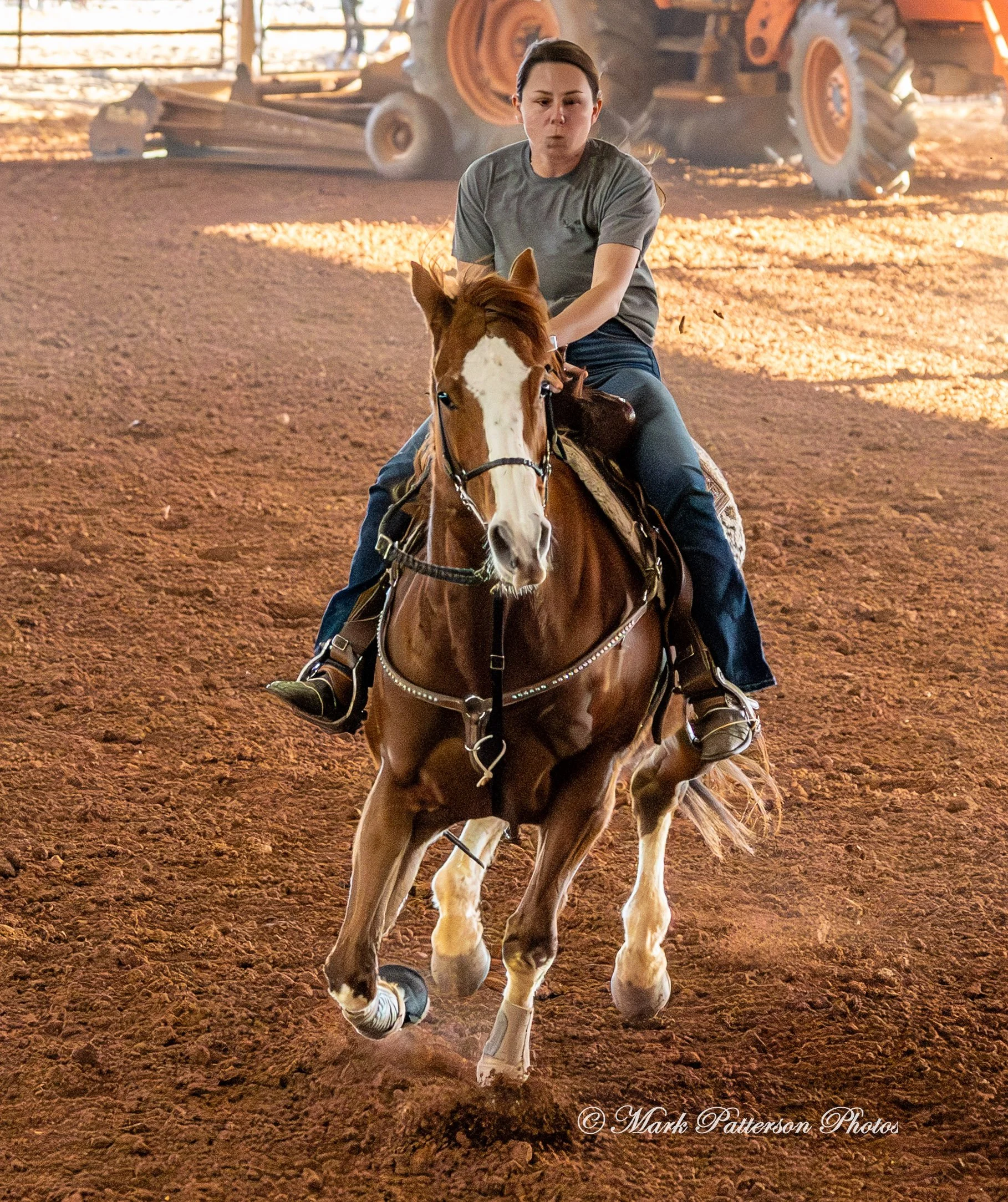January 4, 2026, a barrel racing team competing at Latigo Farm in Landrum. #17815