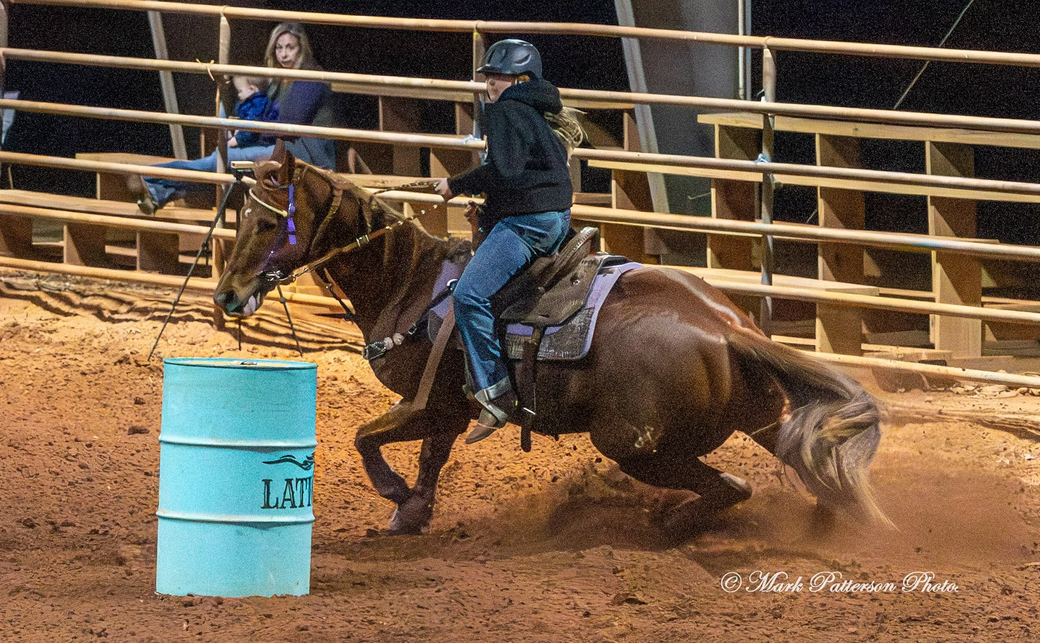January 4, 2026, a barrel racing team competing at Latigo Farm in Landrum. #20156