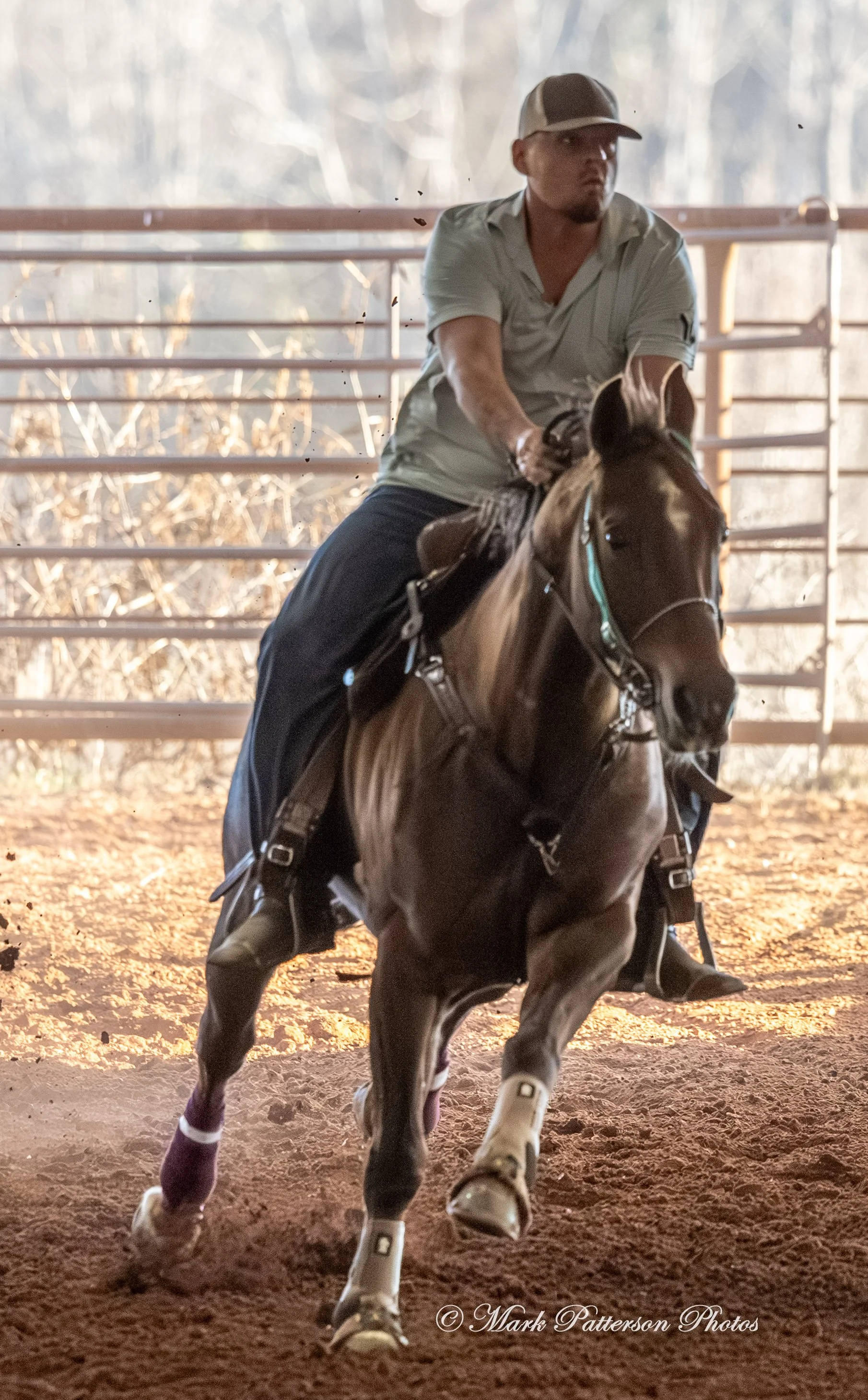 January 4, 2026, a barrel racing team competing at Latigo Farm in Landrum. #18053