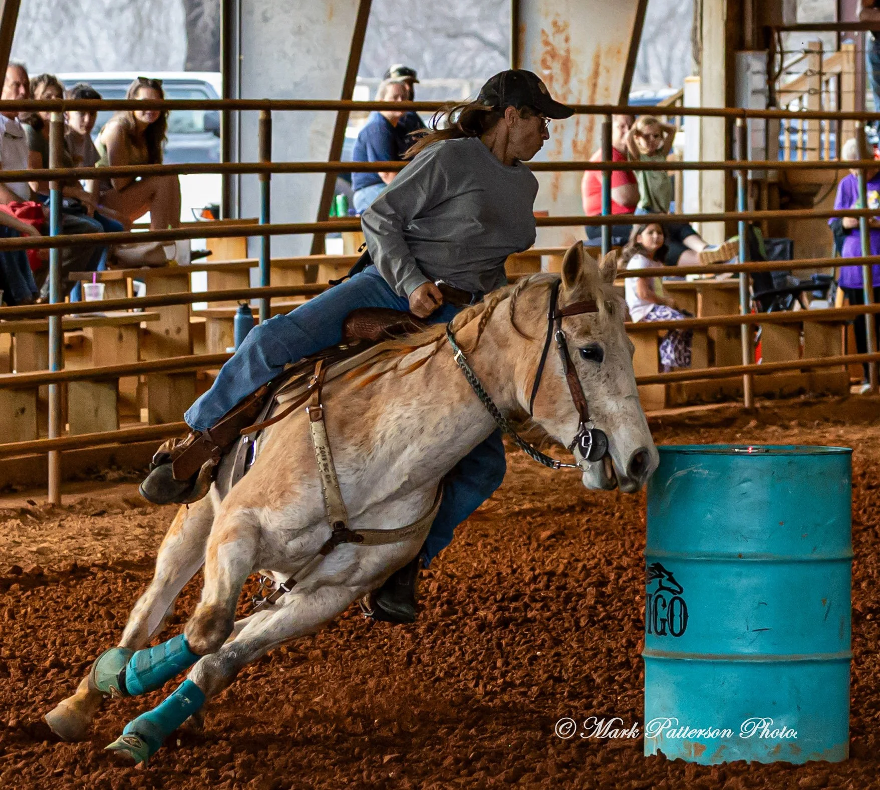 March 1, 2026, a barrel racing team competing at Latigo Farm in Landrum, SC. #25570