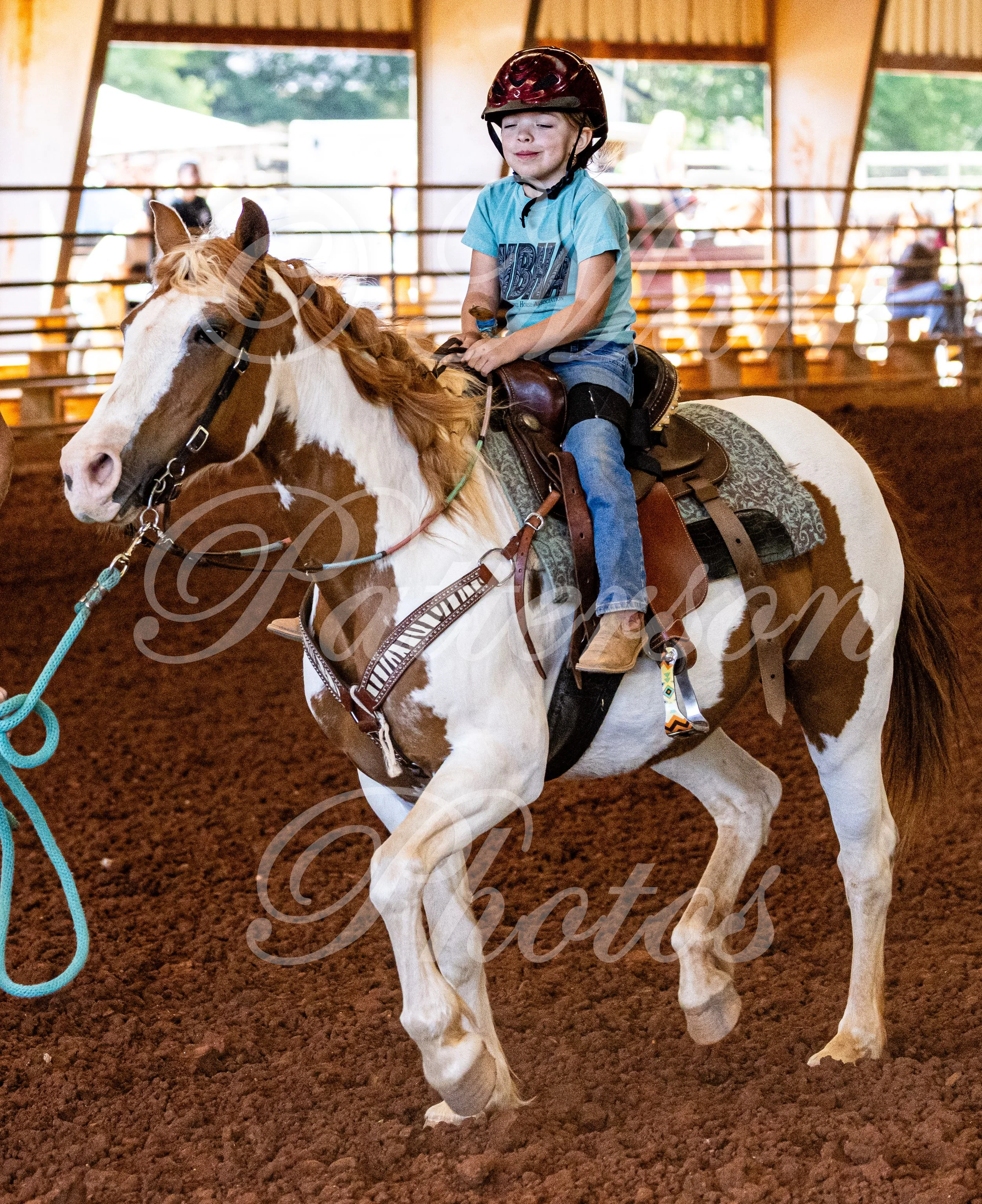 May 3, 2026, a barrel racing team competing at Latigo Farm in Landrum, SC. #11344