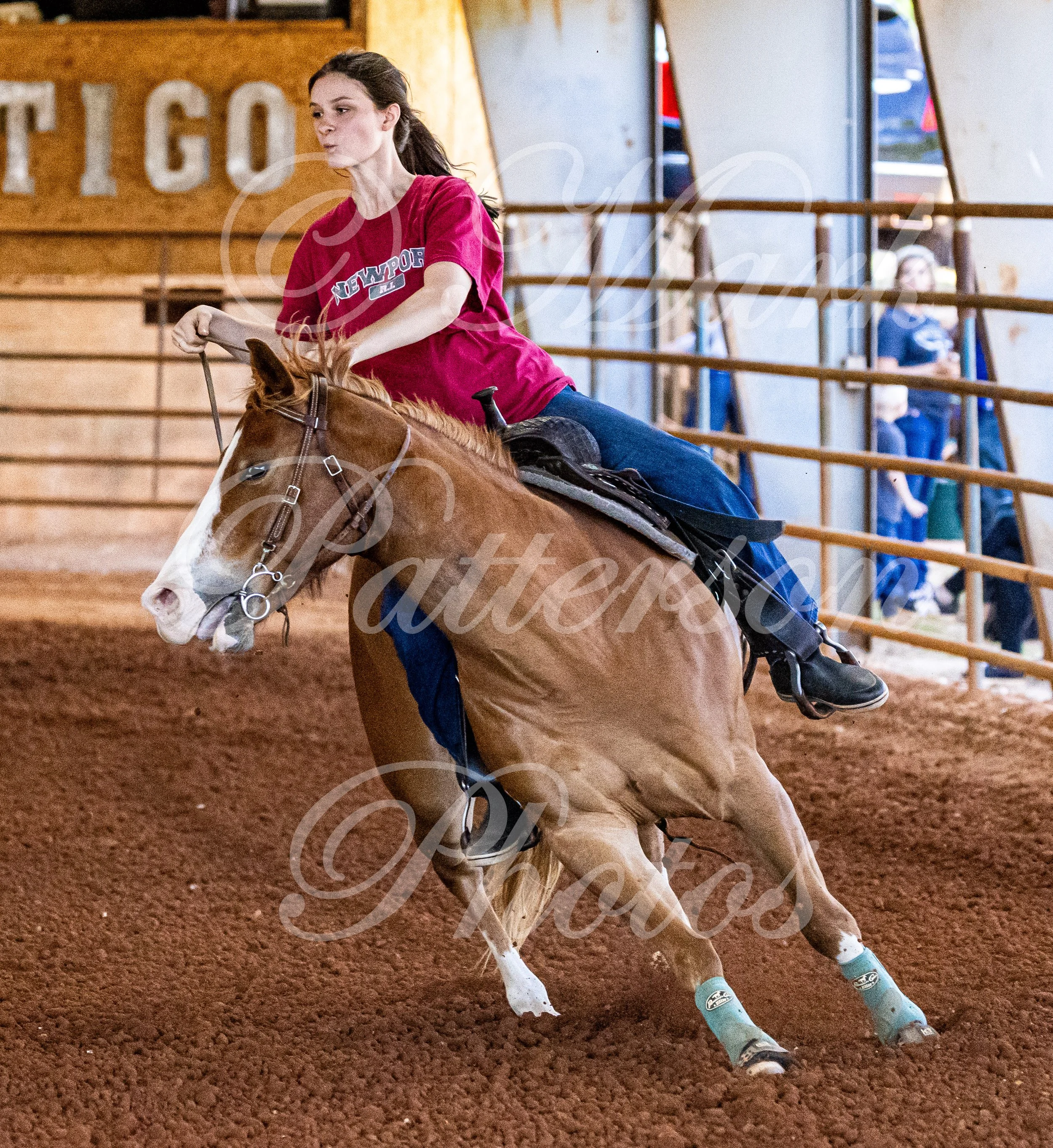 May 3, 2026, a barrel racing team competing at Latigo Farm in Landrum, SC. #12007