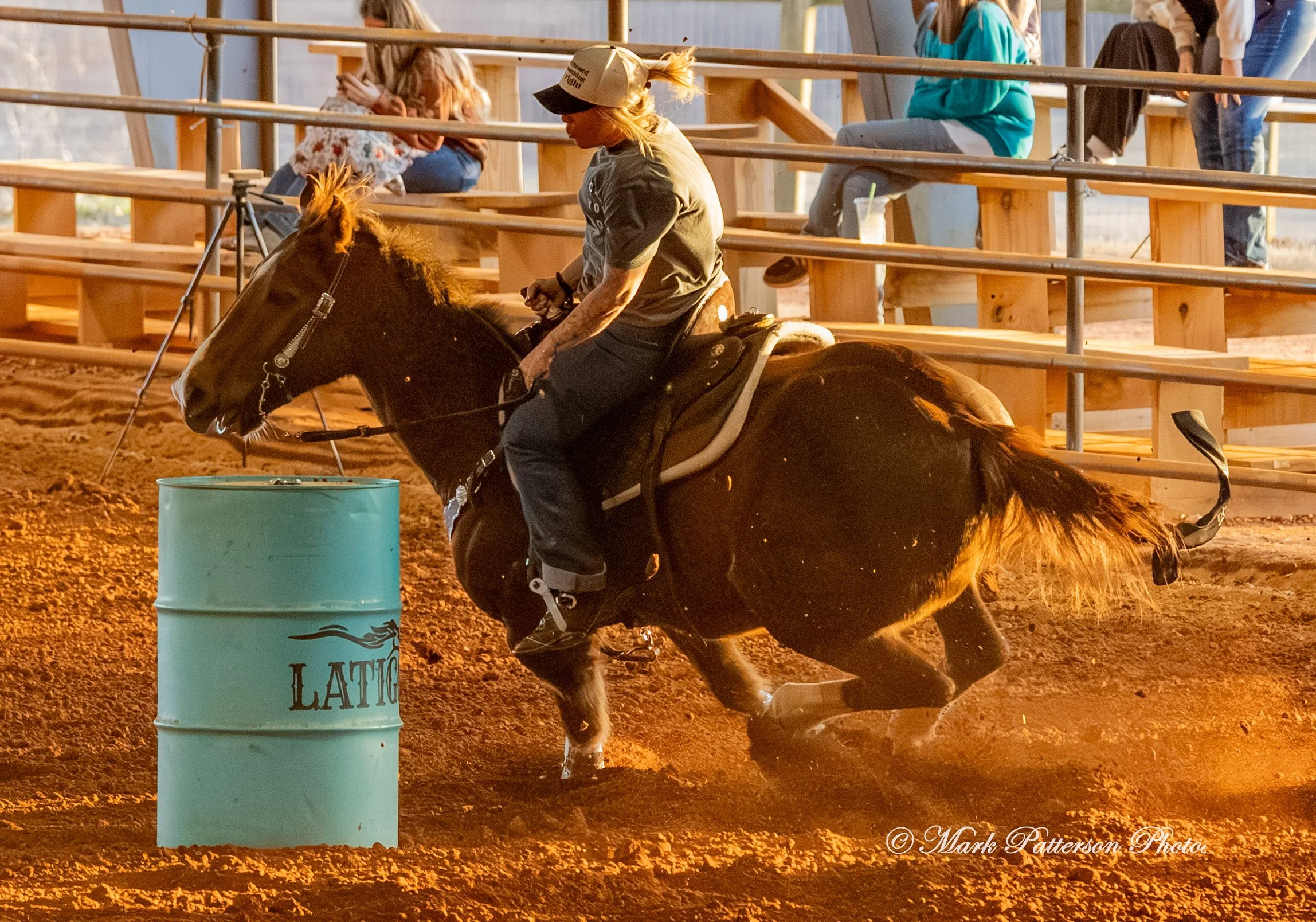January 4, 2026, a barrel racing team competing at Latigo Farm in Landrum. #18516