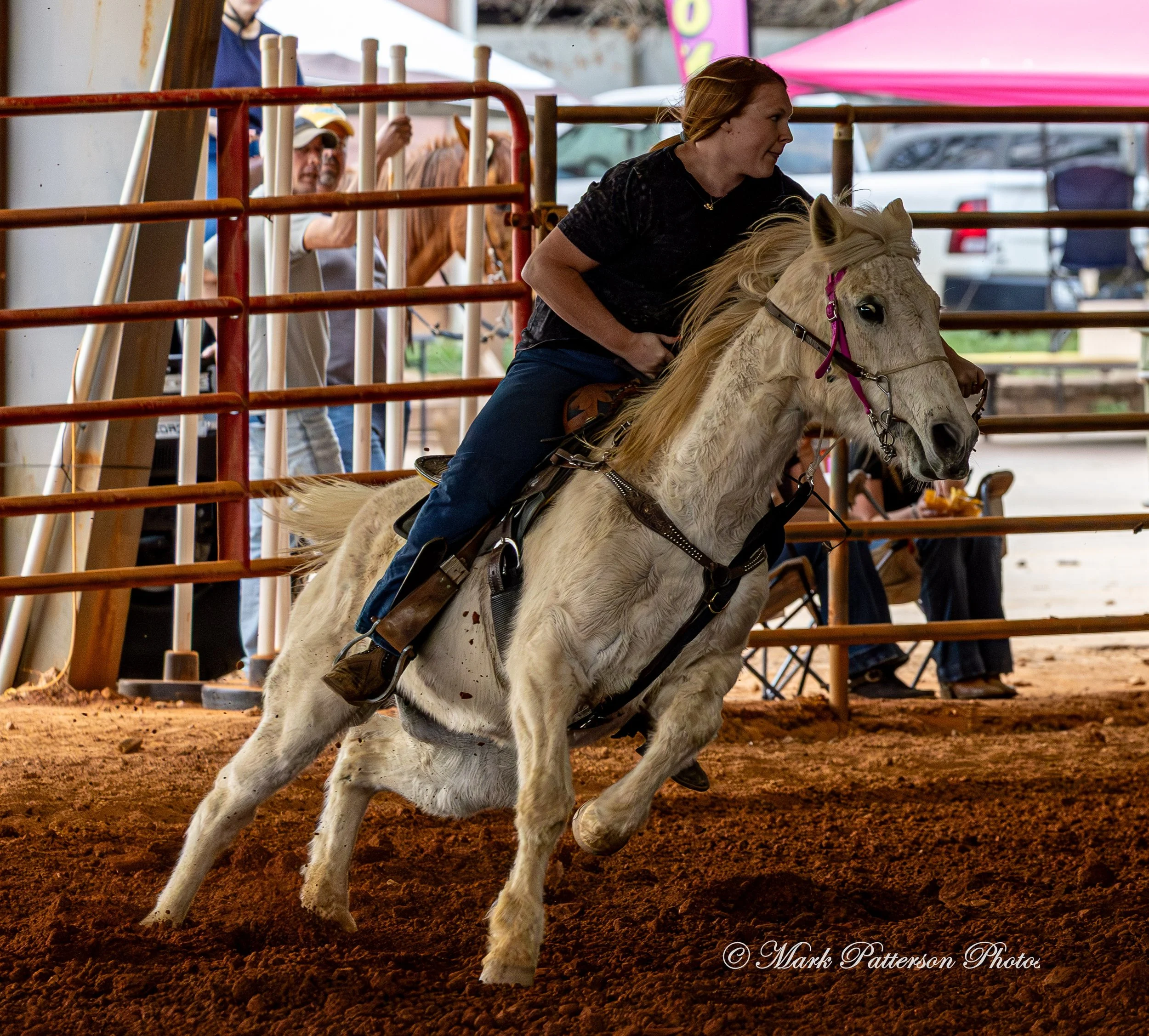 March 1, 2026, a barrel racing team competing at Latigo Farm in Landrum, SC. #25935