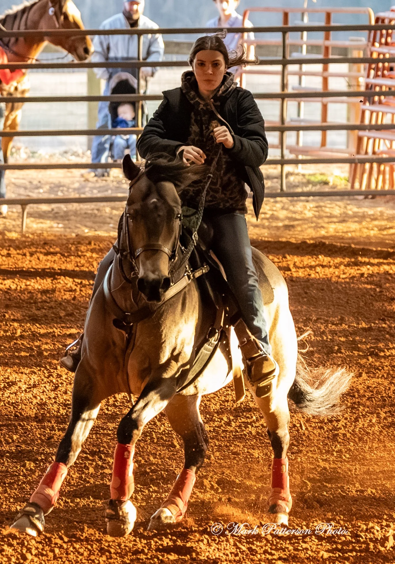 January 4, 2026, a barrel racing team competing at Latigo Farm in Landrum. #18410
