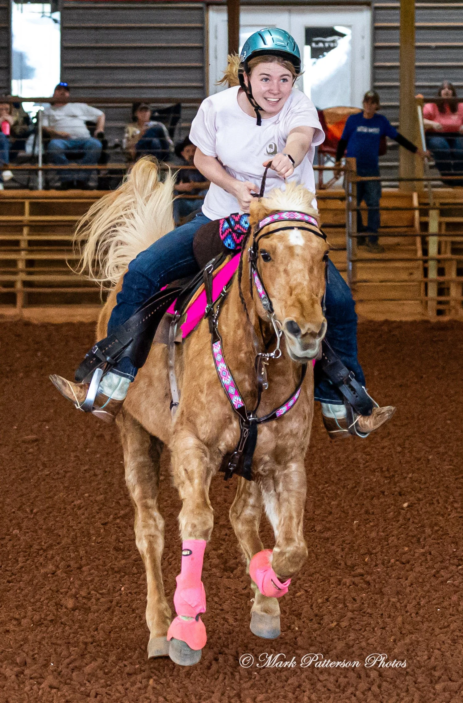 March 1, 2026, a barrel racing team competing at Latigo Farm in Landrum, SC. #25260