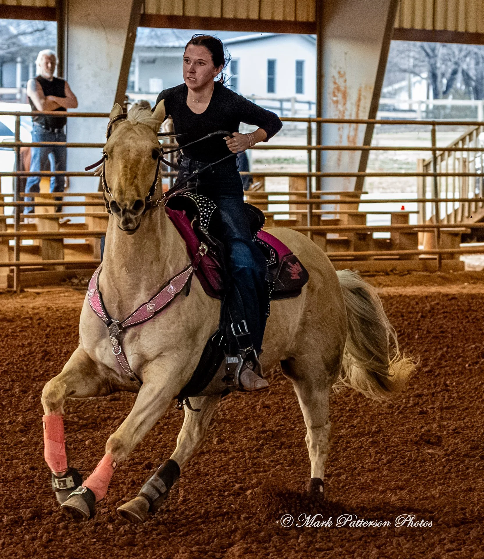 March 1, 2026, a barrel racing team competing at Latigo Farm in Landrum, SC. #26396