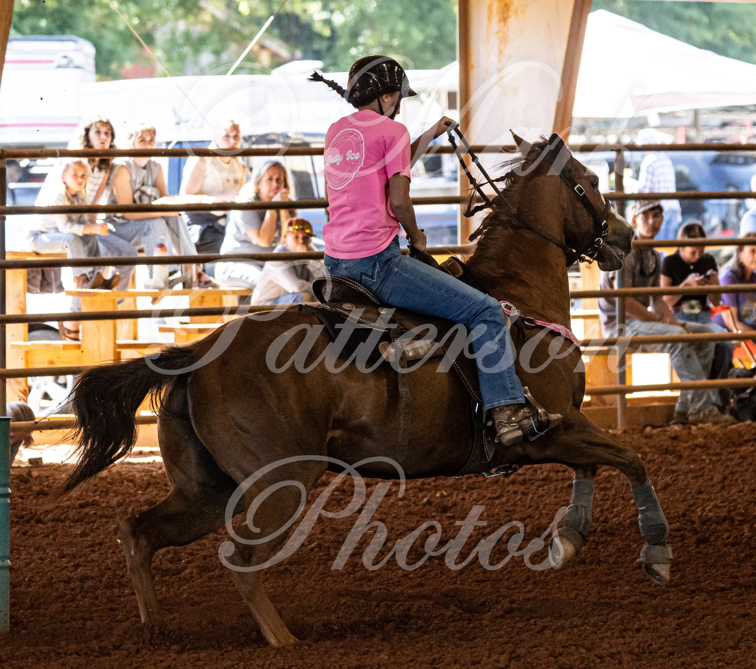 May 3, 2026, a barrel racing team competing at Latigo Farm in Landrum, SC. #12162