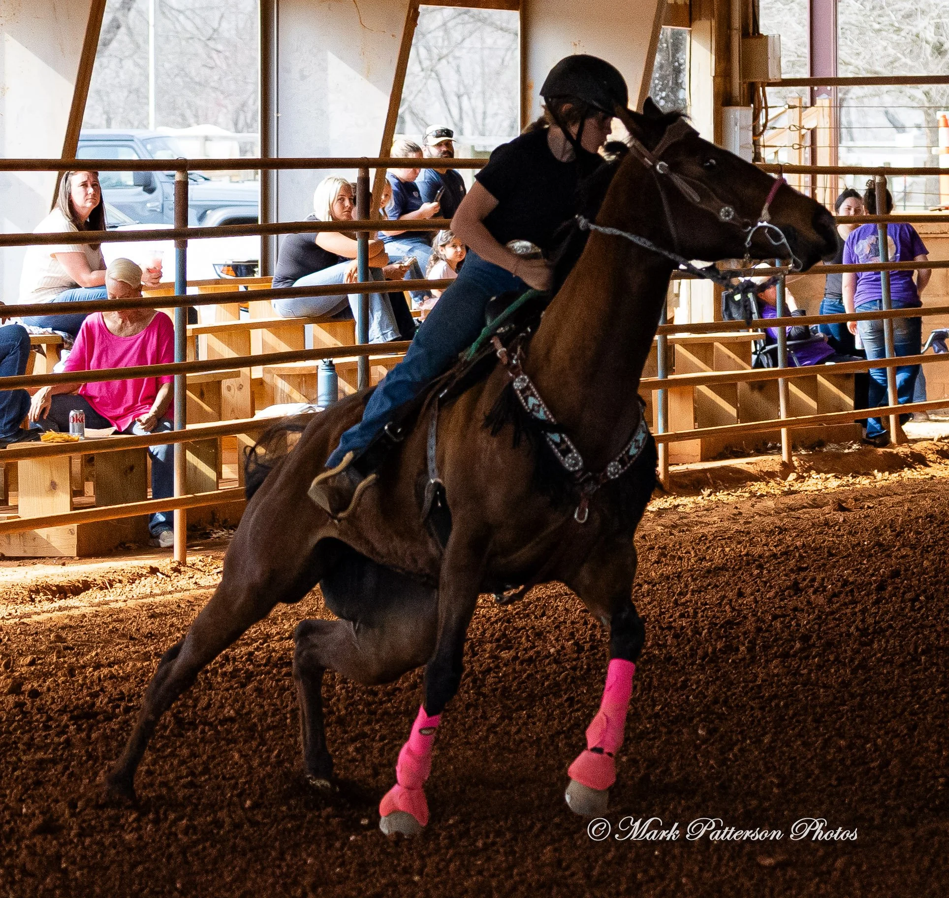 March 1, 2026, a barrel racing team competing at Latigo Farm in Landrum, SC. #25159
