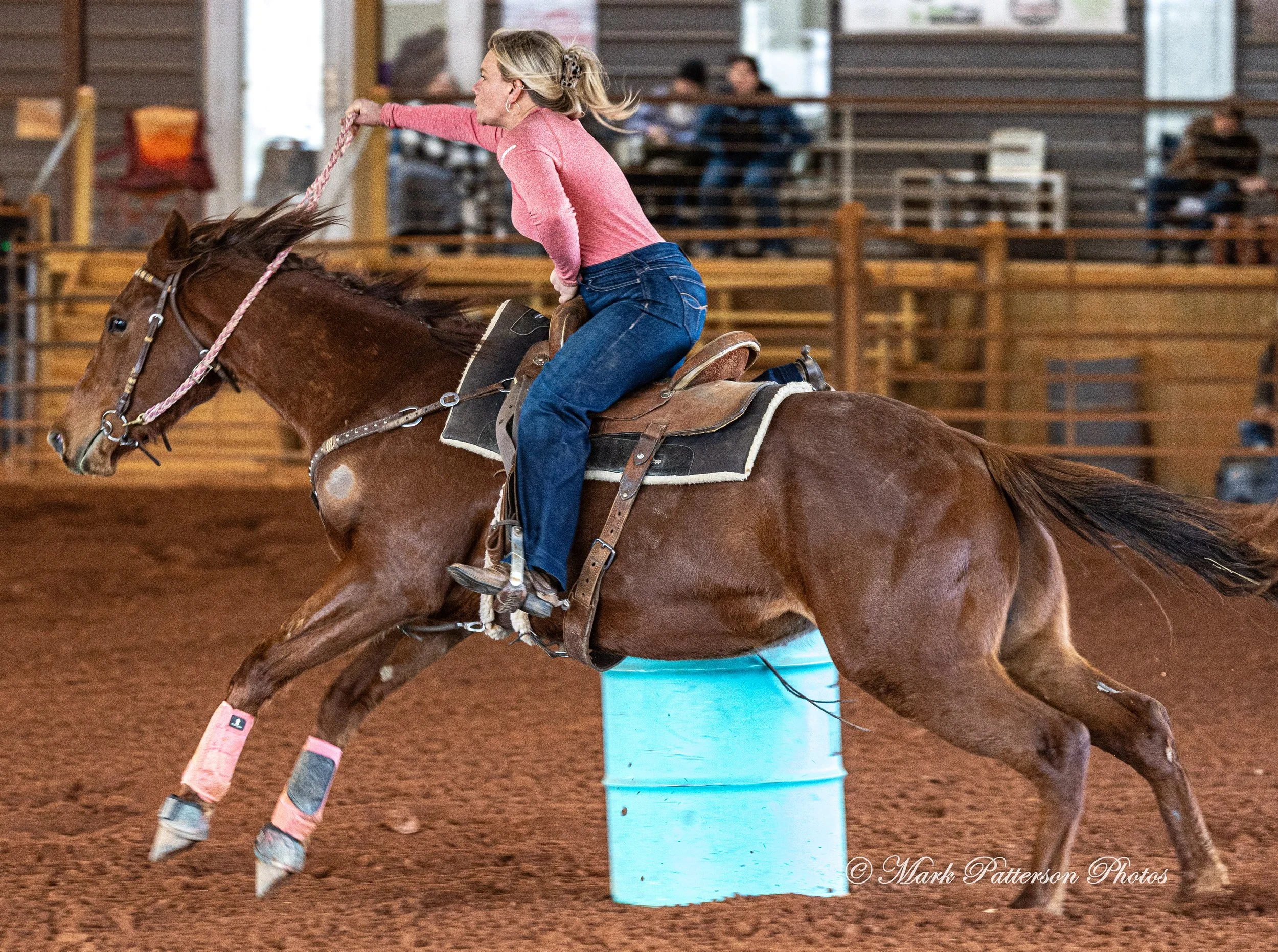 February 8, 2026, a barrel racing team competing at Latigo Farm in Landrum, SC. #21632