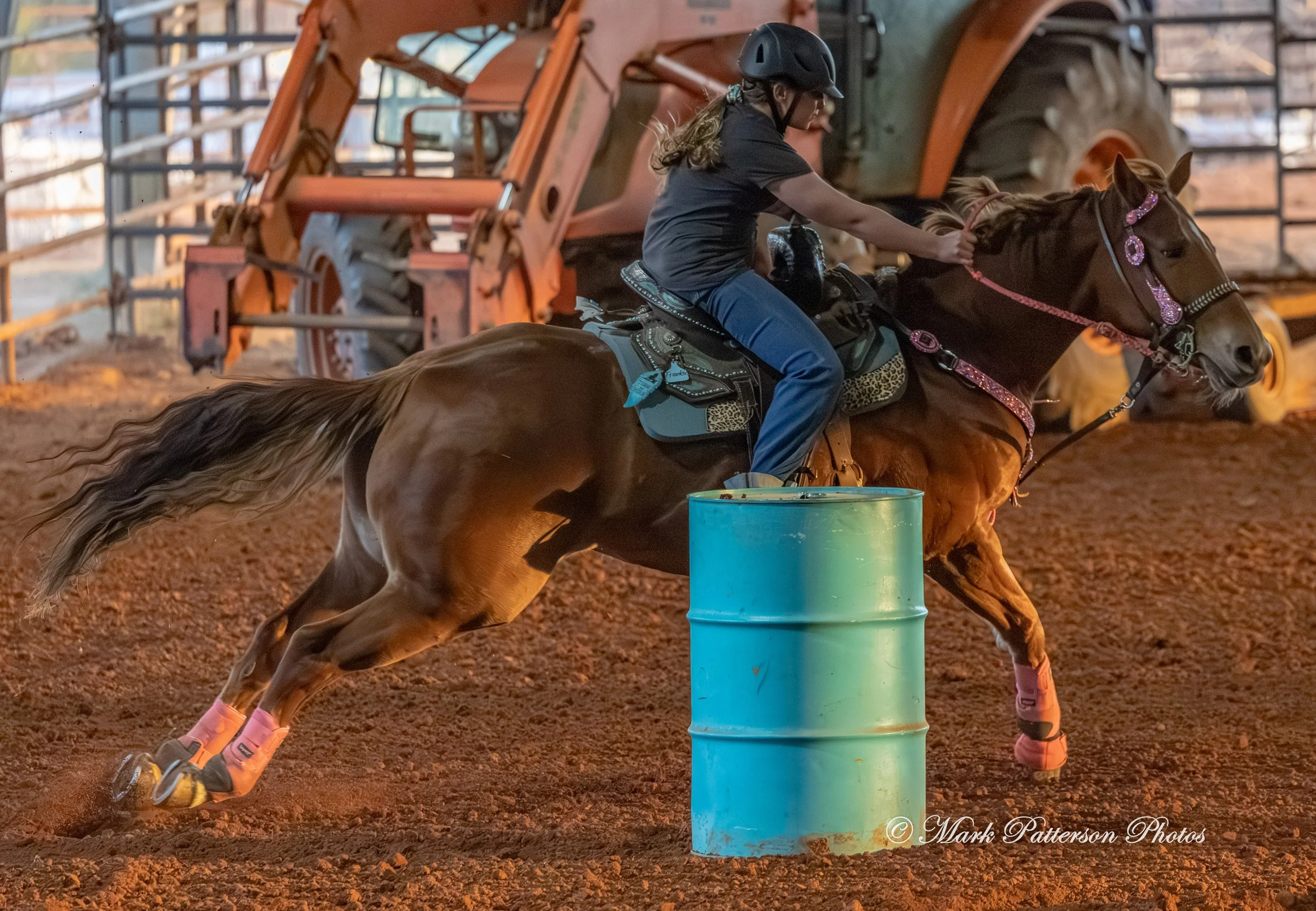 January 4, 2026, a barrel racing team competing at Latigo Farm in Landrum. #18647