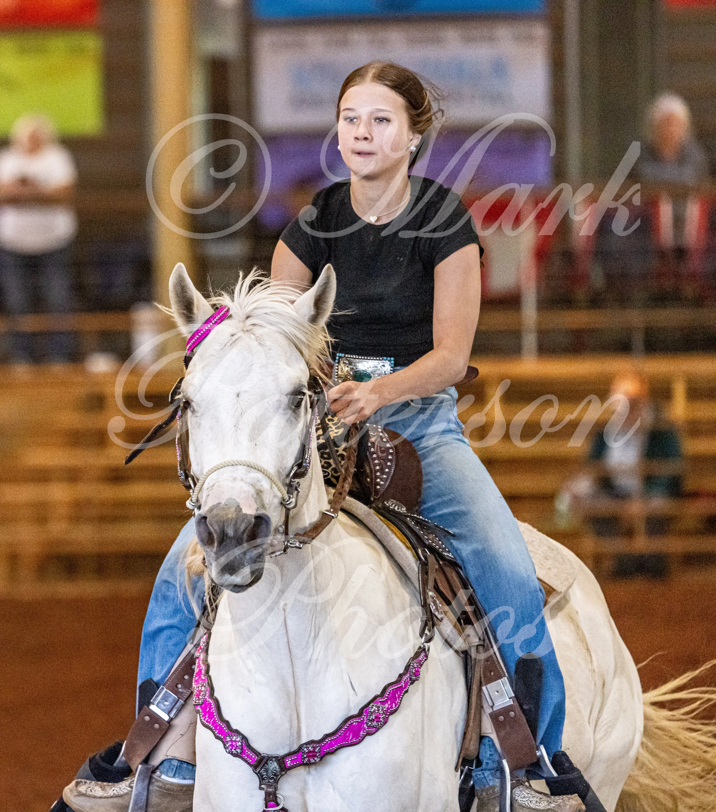 May 3, 2026, a barrel racing team competing at Latigo Farm in Landrum, SC. #11434