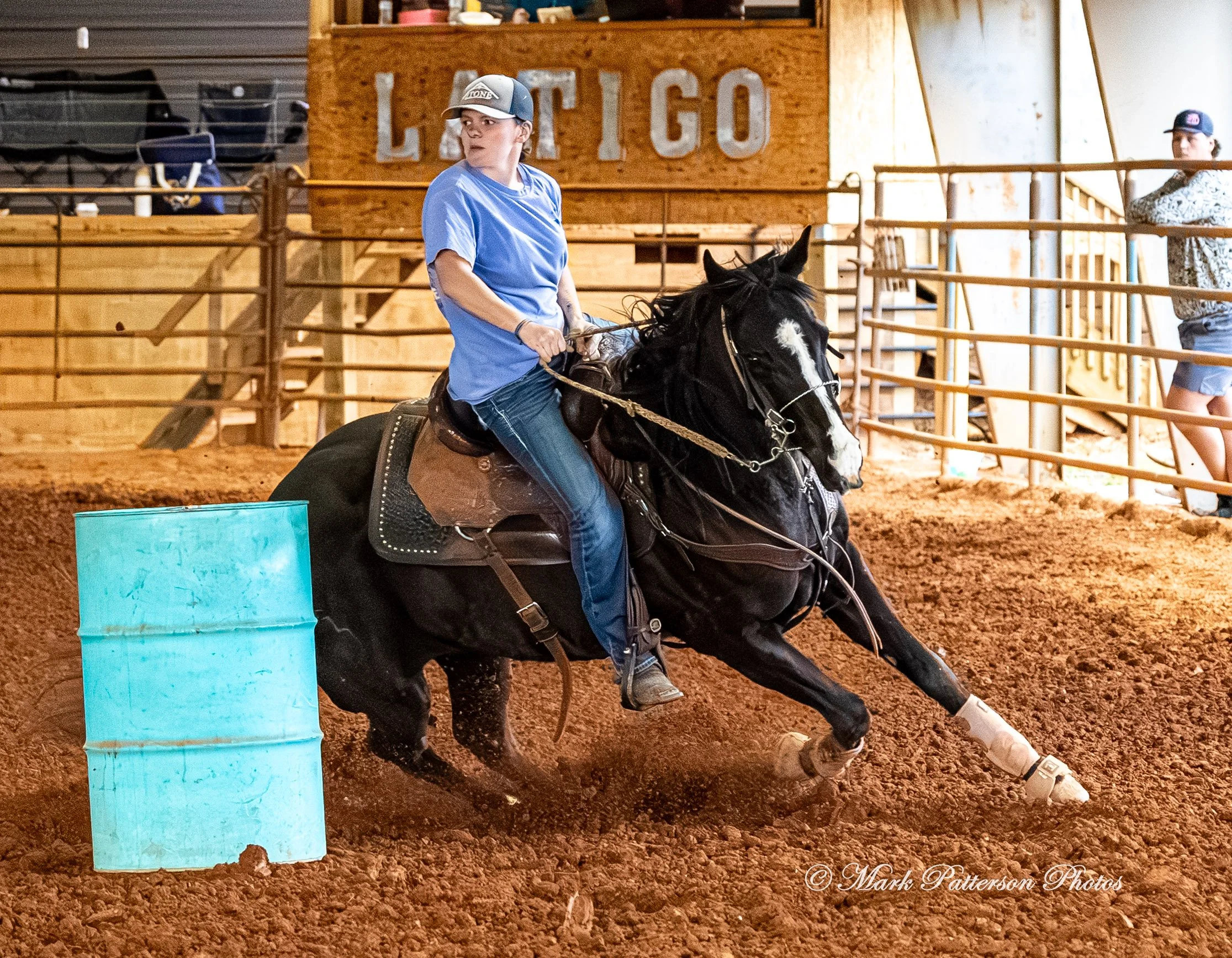 March 1, 2026, a barrel racing team competing at Latigo Farm in Landrum, SC. #26268