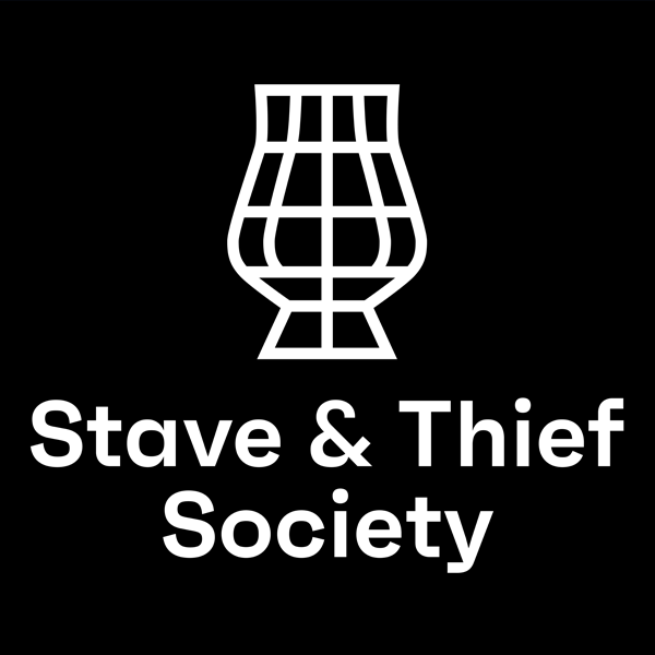 A logo featuring a stylized white goblet or chalice on a black background with the words "Stave & Thief Society" below.