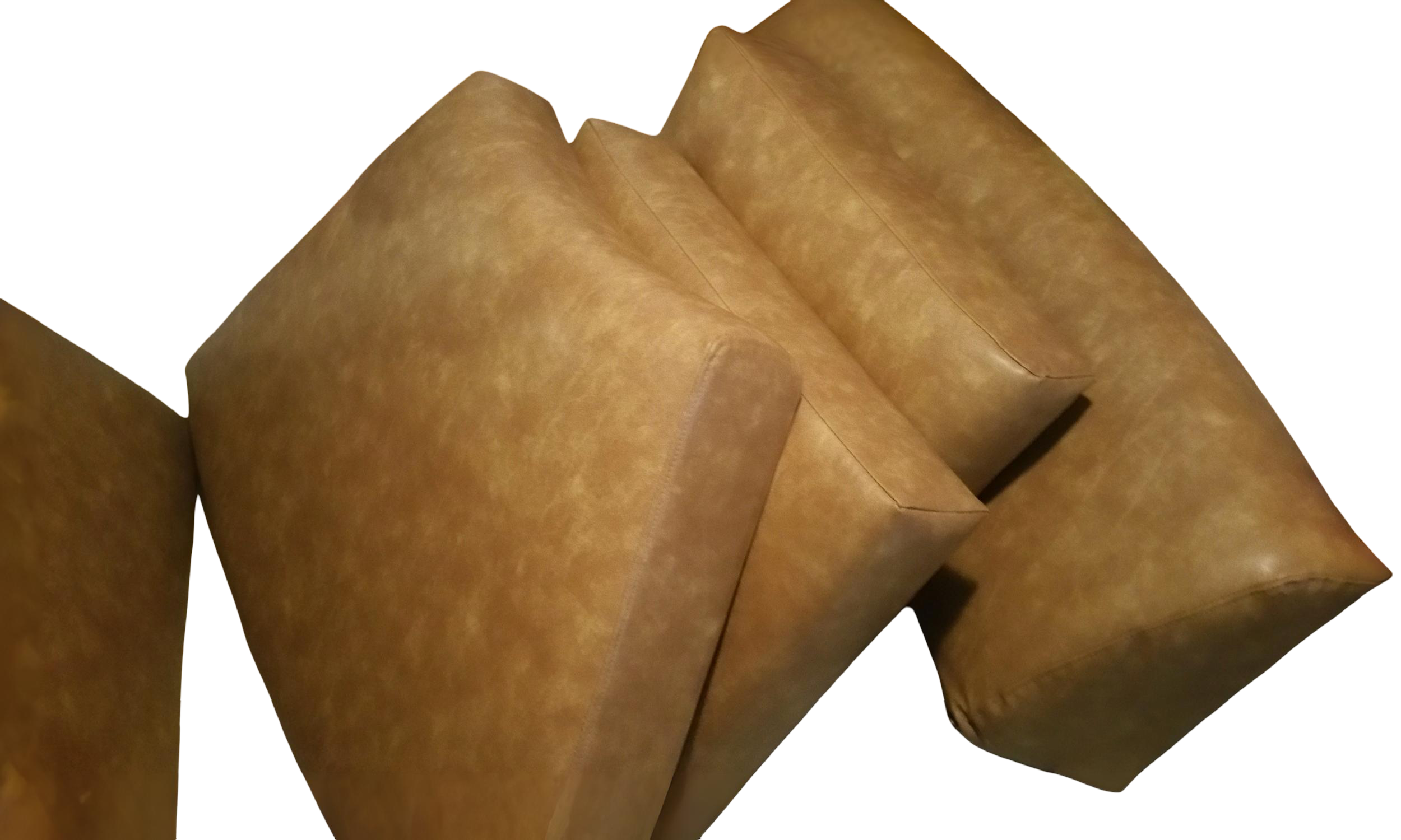 Custom Boat Seating: custom made marine cushions in a rich cognac tone, combining high-performance materials with luxury craftsmanship."