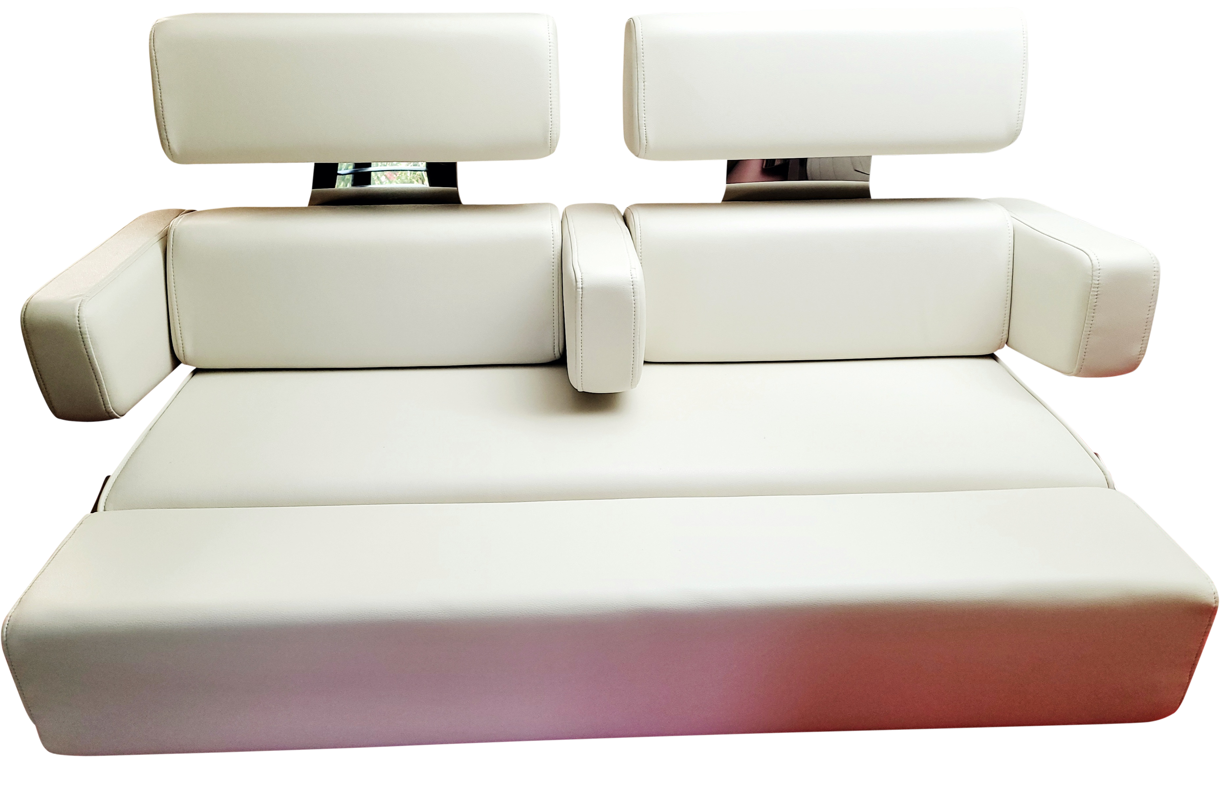 Custom marine leather salon seating and yacht upholstery handcrafted in Fort Lauderdale by London Stitchery.
