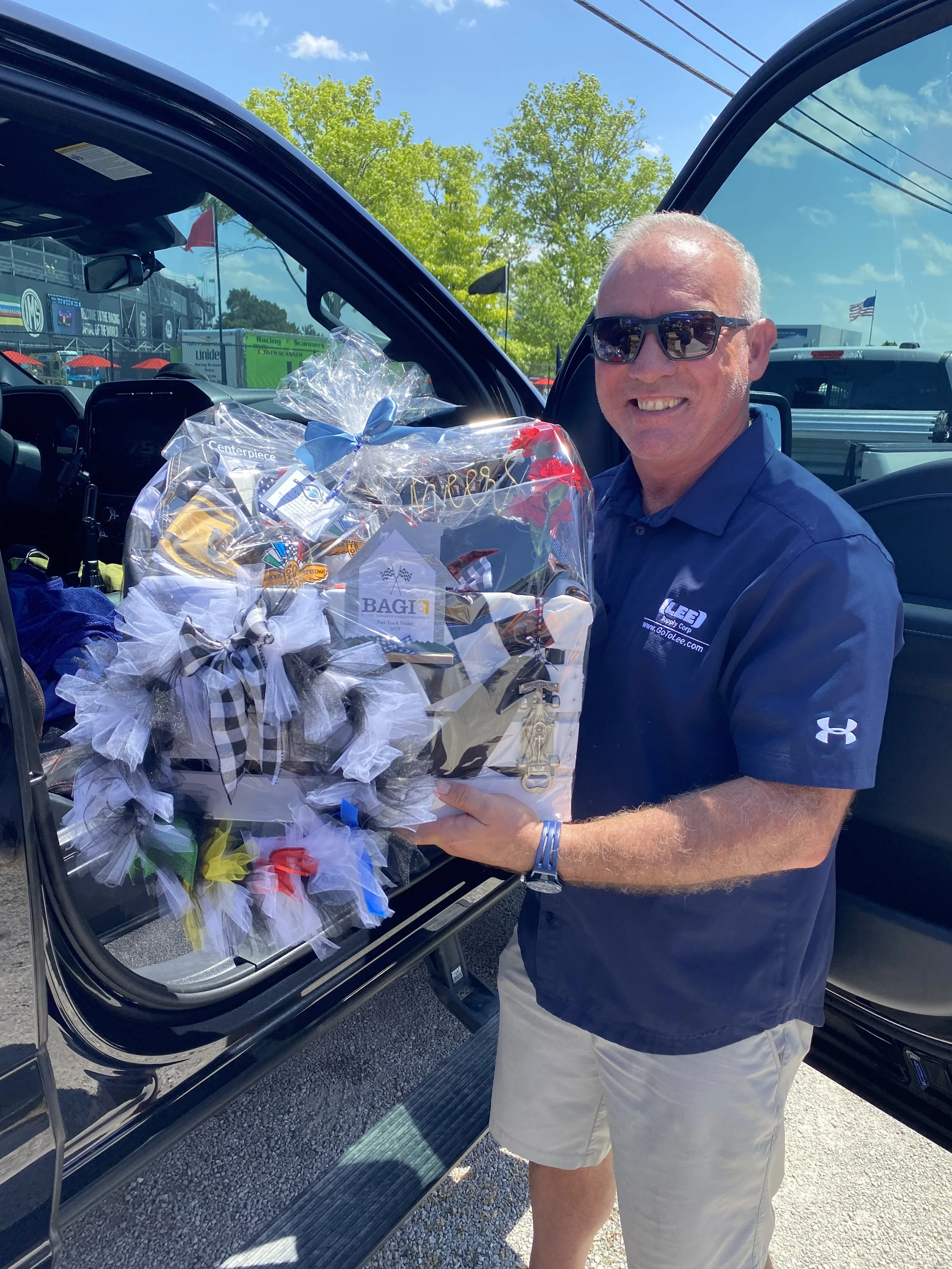 The raffle winner at an Indy 500 event.