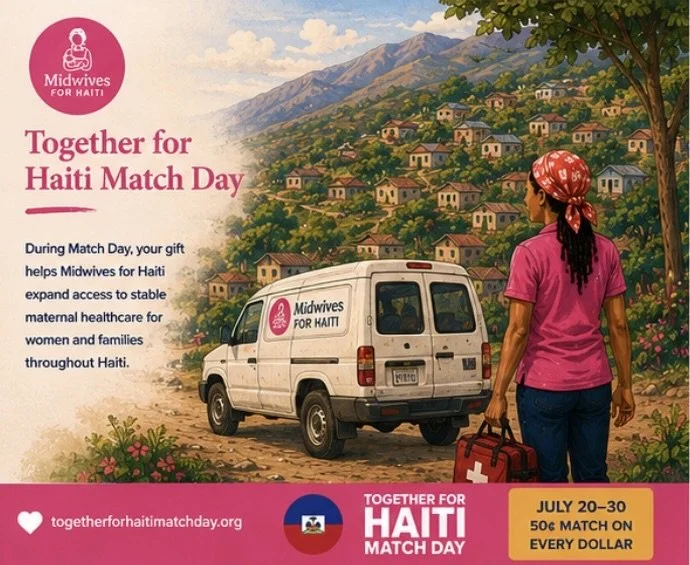 Together for Haiti Match Day is officially here!

From July 20&ndash;30, Midwives for Haiti is joining nine other organizations in a shared effort to strengthen communities across Haiti. Thanks to generous matching donors, every eligible gift between