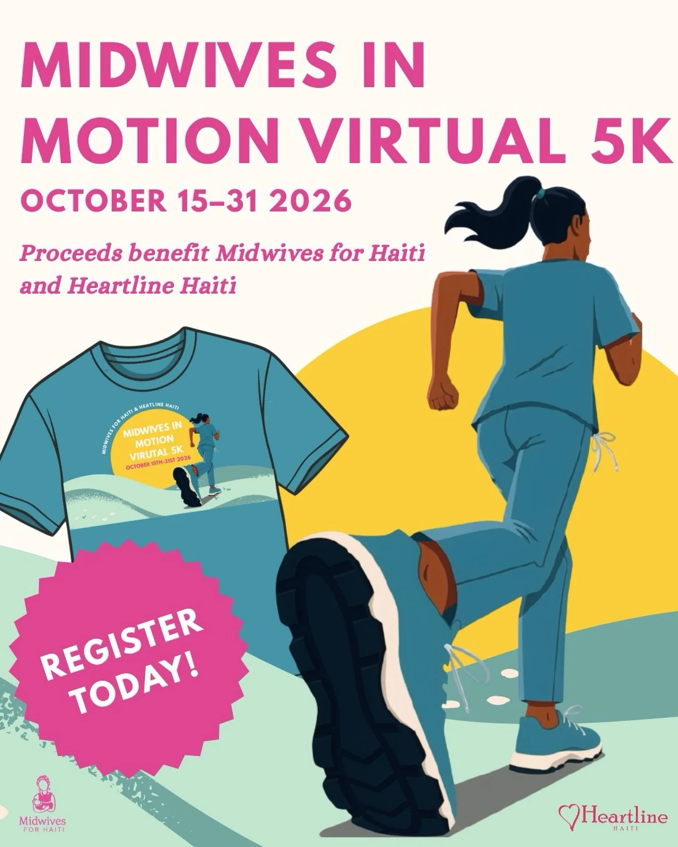 This October, join us for the Midwives in Motion Virtual 5K and help us reach our goal of 100 participants!

From October 15&ndash;30, you&rsquo;ll have plenty of time to complete your 5K on your schedule. Walk or run, participate solo or create a te