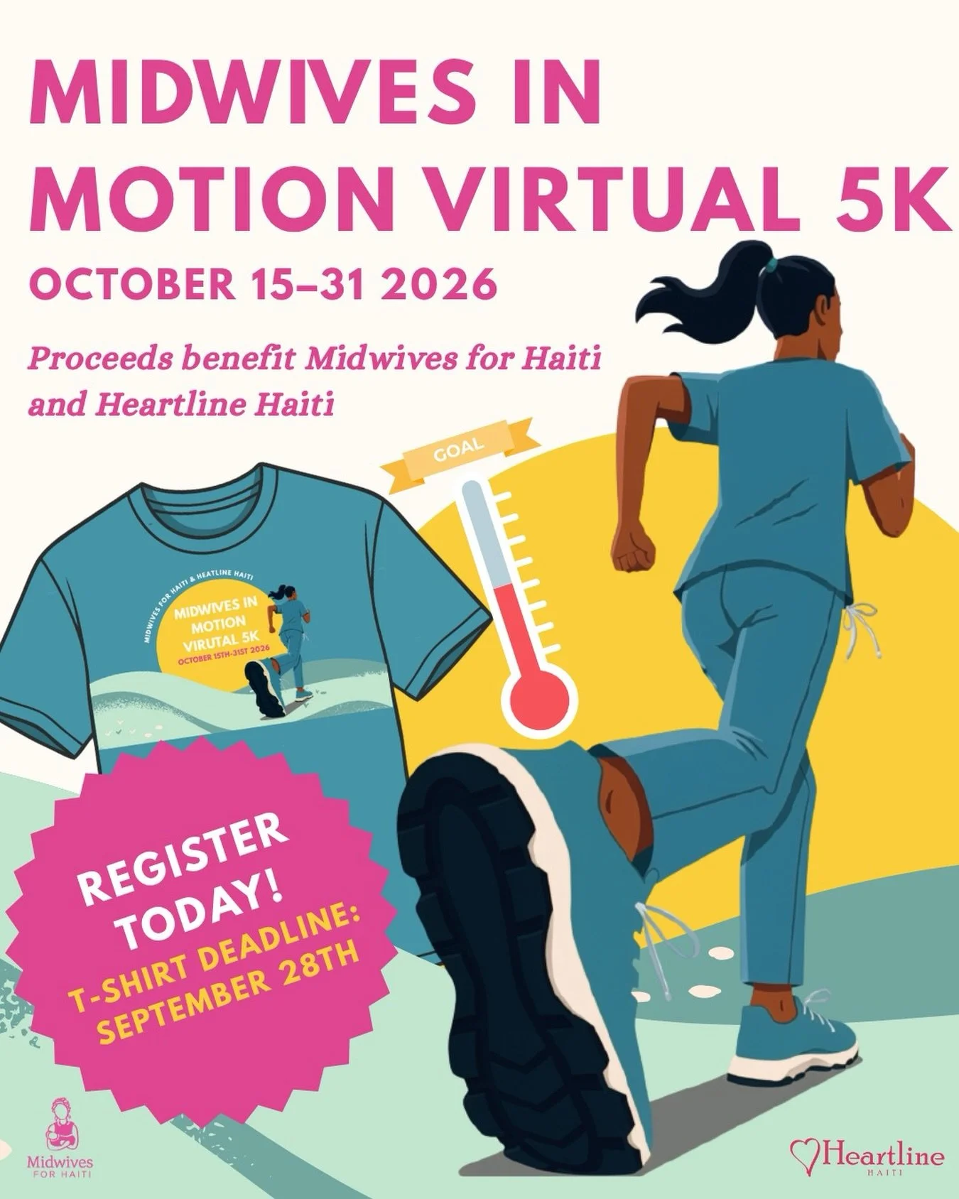 📣Last call to guarantee your Midwives in Motion Virtual 5K T-shirt in time for the event! Register by tonight, September 28. Shirts begin mailing the week of October 5.

We&rsquo;re nearly halfway to our $20,000 goal, with $9,600 raised so far! If y