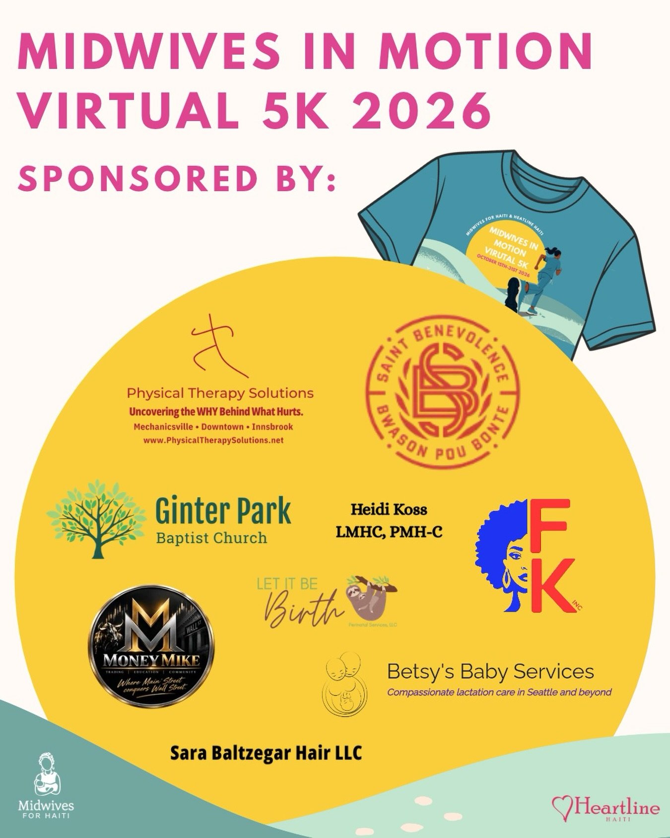 Today we&rsquo;re officially in motion! The Midwives in Motion Virtual 5K kicks off today!

None of this would be possible without our amazing event sponsors. Thank you so much for helping make this event happen and supporting maternal health in Hait
