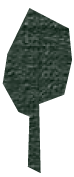 Silhouette of a single leaf attached to a stem