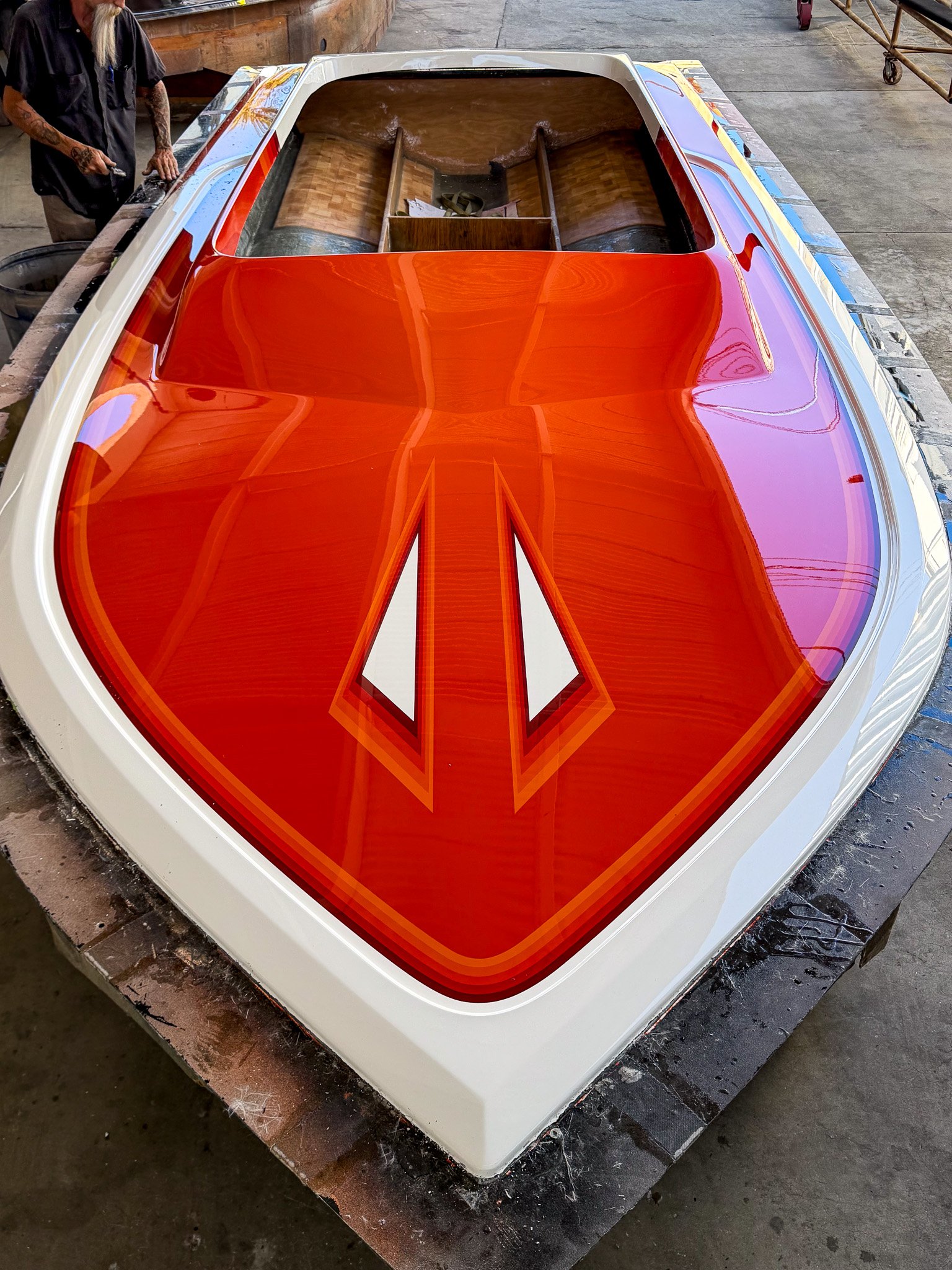 Finished Fiberglassing boat hull