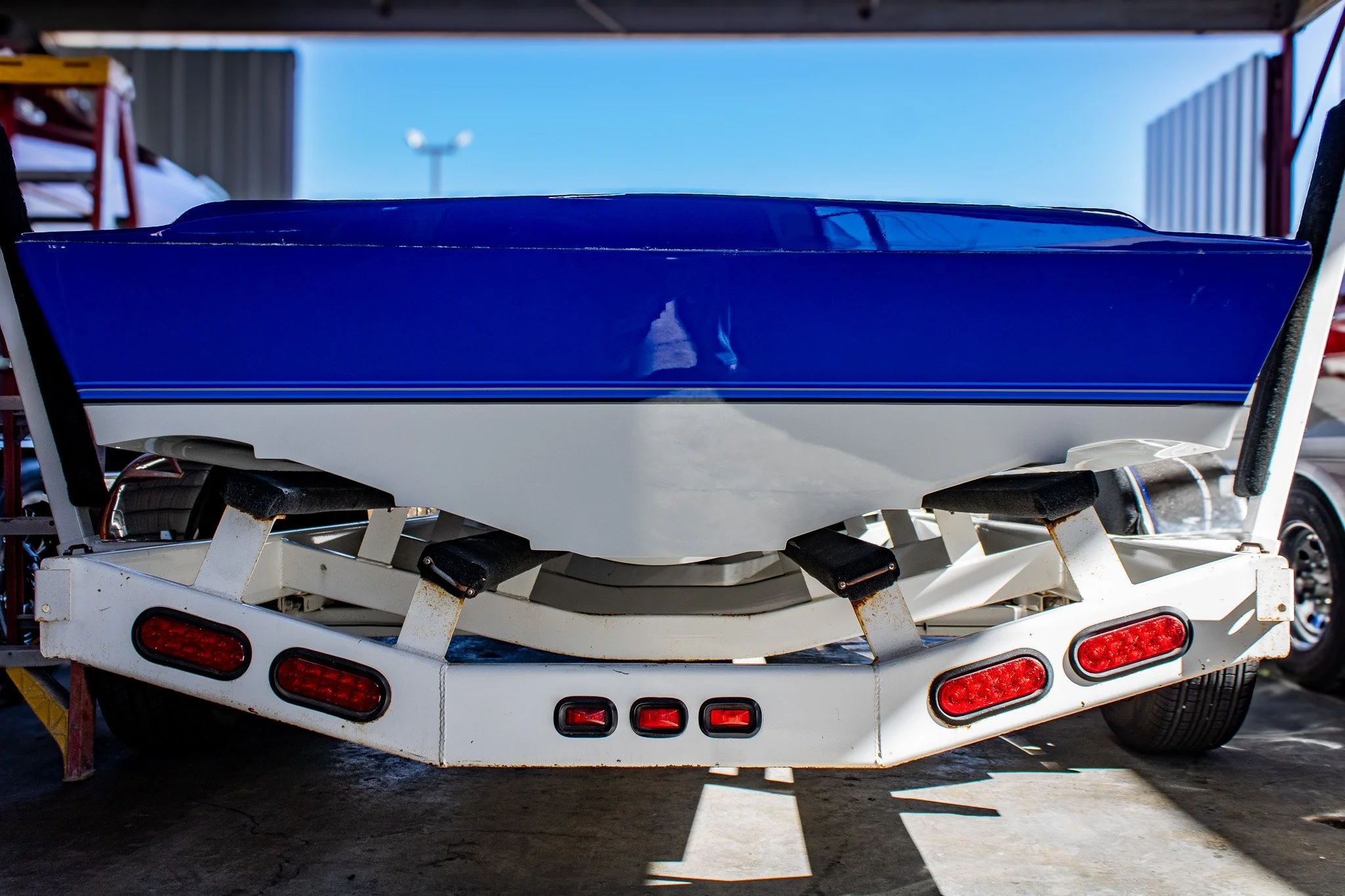 Finished Fiberglassing boat hull