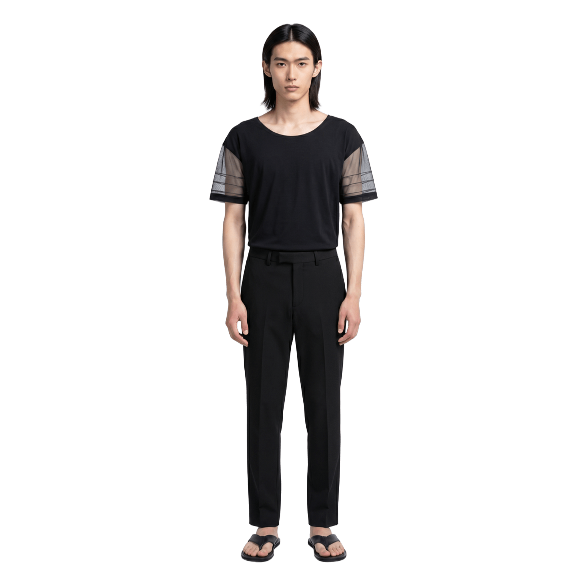 THE HYBRID MESH-SLEEVE TEE