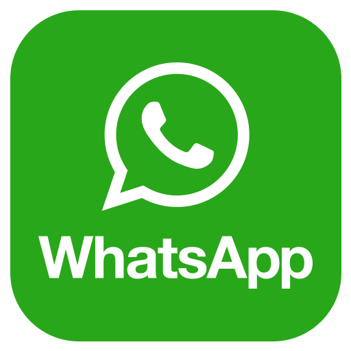 WhatsApp logo with green background and white speech bubble with phone icon, and the text 'WhatsApp' below it.