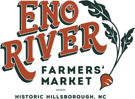 Logo for Eno River Farmers Market in Historic Hillsborough, North Carolina.