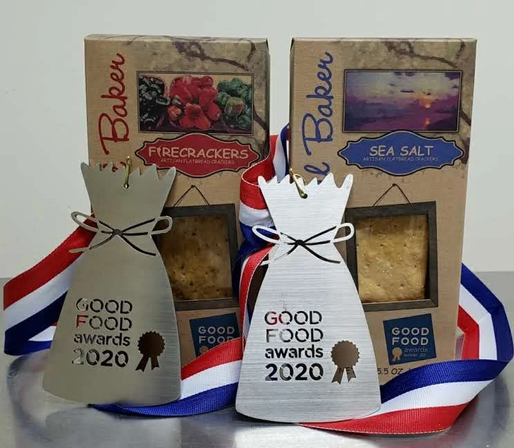 2020 Good Foods Awarded Firecrackers and Sea Salt Artisan Flatbread Crackers