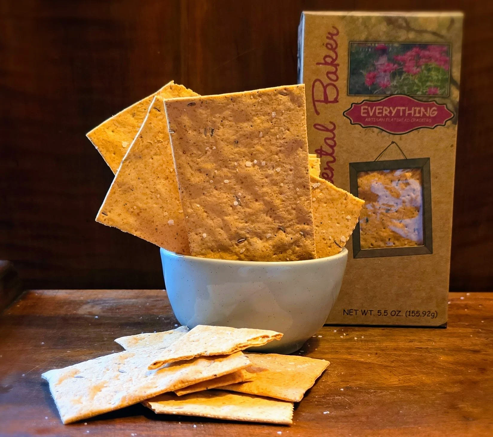 The Everything cracker is our take on the classic everything bagel, and features a delicious blend of spices and herbs. These crackers are just as good topped with cream cheese as they are cheddar.