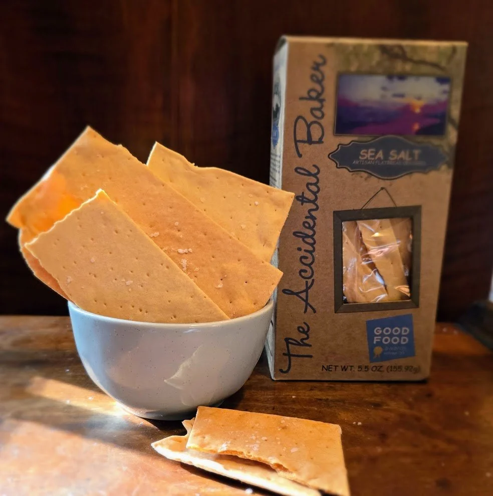 Our simplest cracker is anything but plain. The Sea Salt crackers are where the complex flavors of our wild yeast cultures shine the brightest. Accentuated by a coating of flaky sea salt, these crackers are the perfect vehicle for mild cheeses. Even 