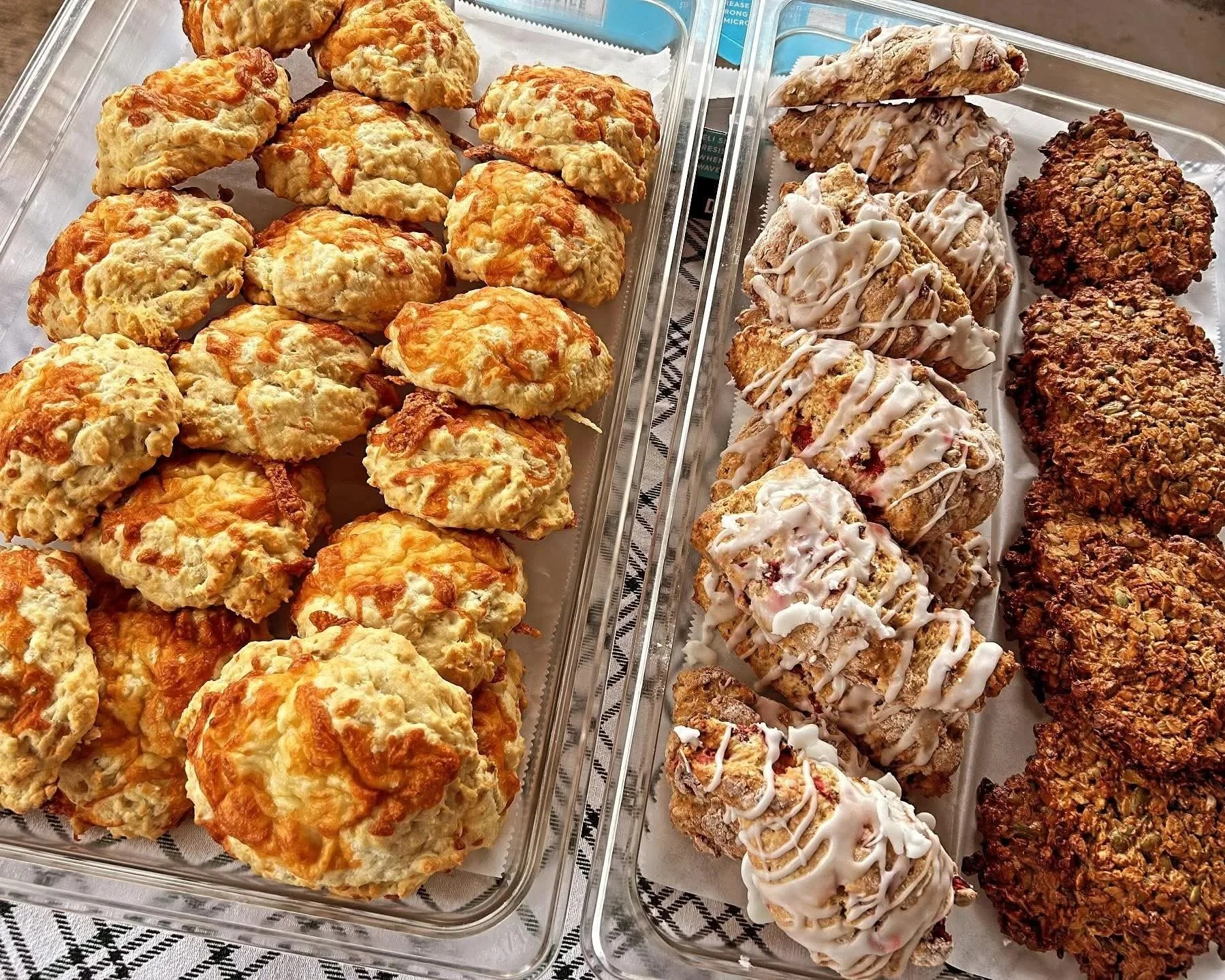 The Accidental Baker's cheddar cheese biscuits and scones served at the Eno River Farmers' Market