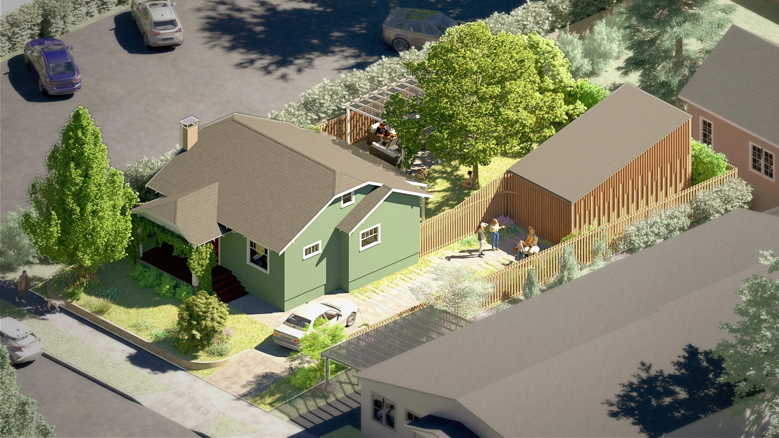 MINI PDX ADU: A compact, privacy-focused accessory dwelling unit for small properties.