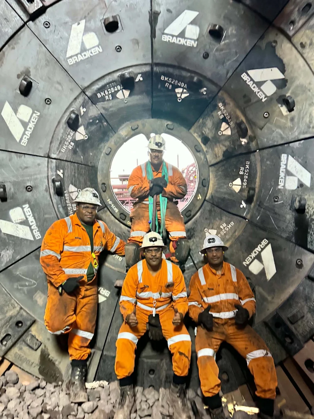 Team inside completed mill