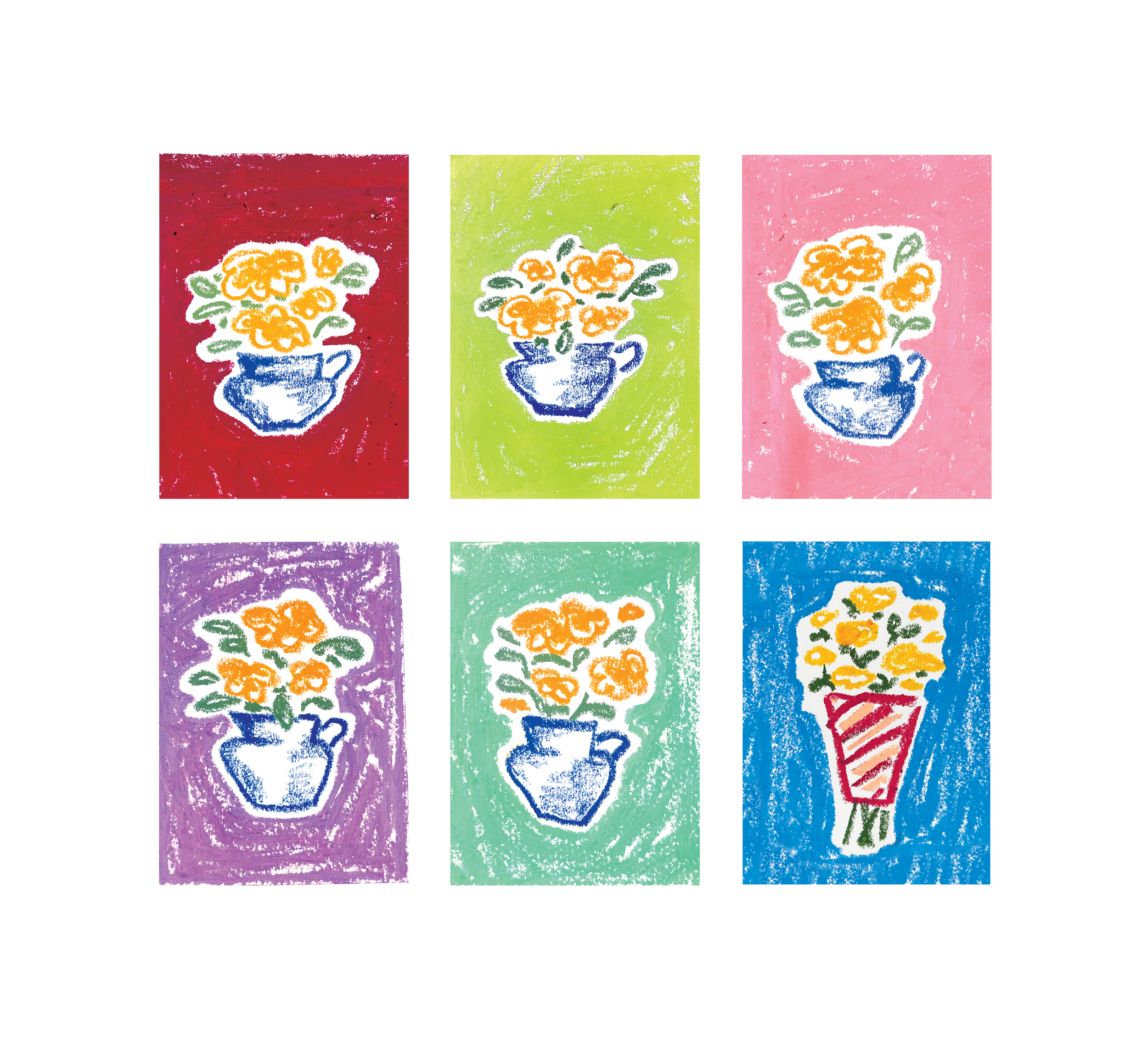 Six Flower Greeting Cards Pack