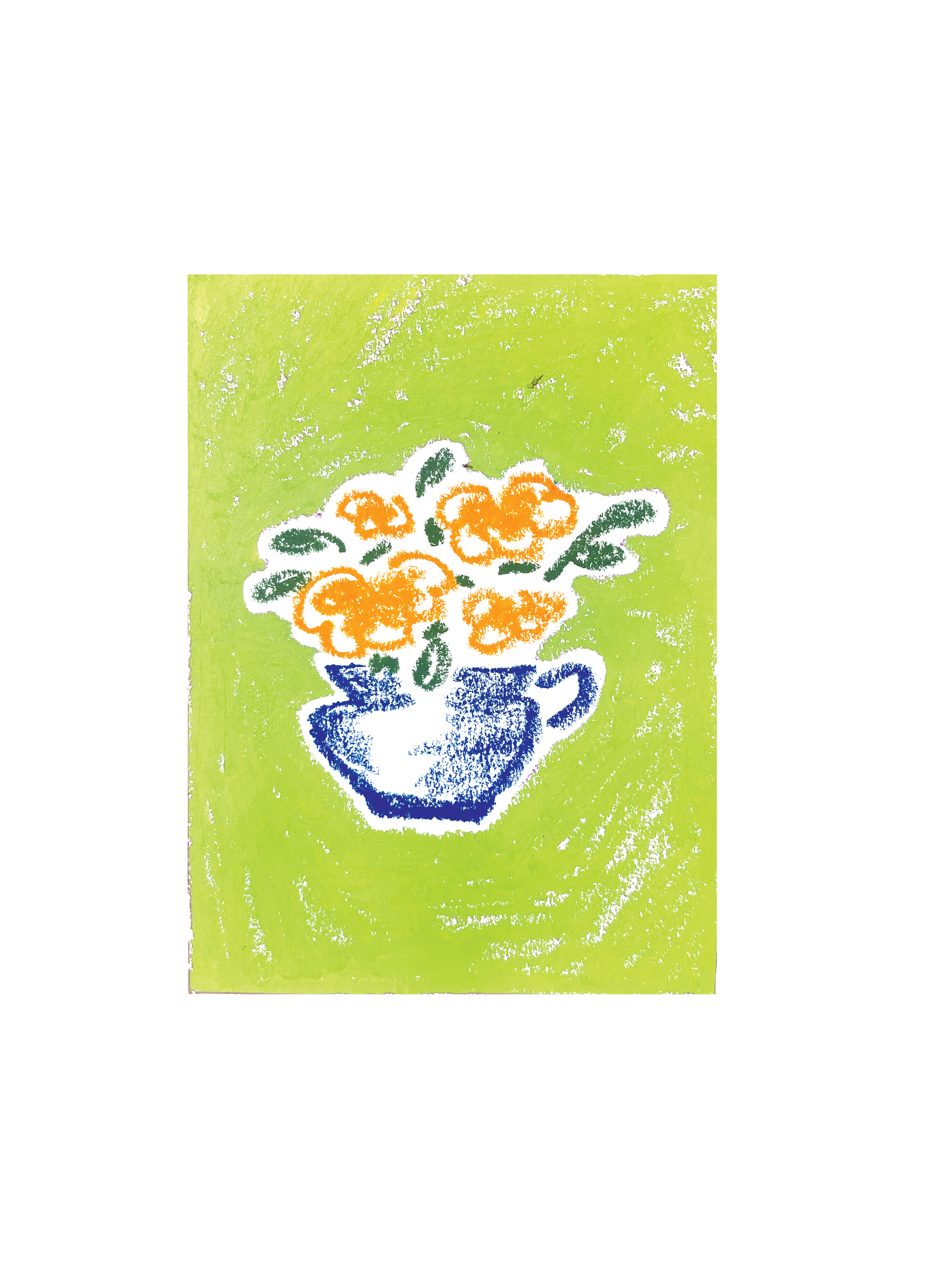 Lime Green Flower Card