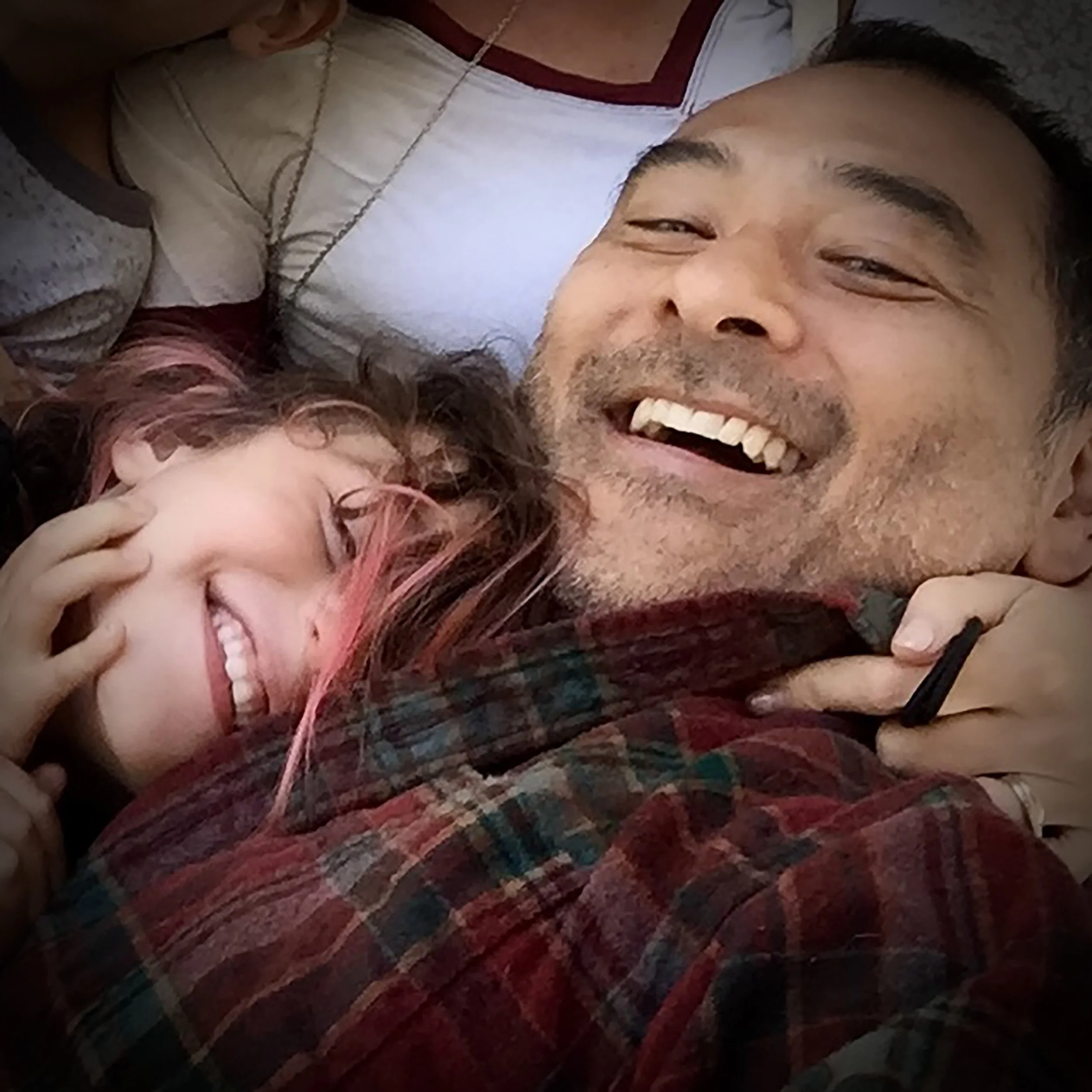 Author with his daughter