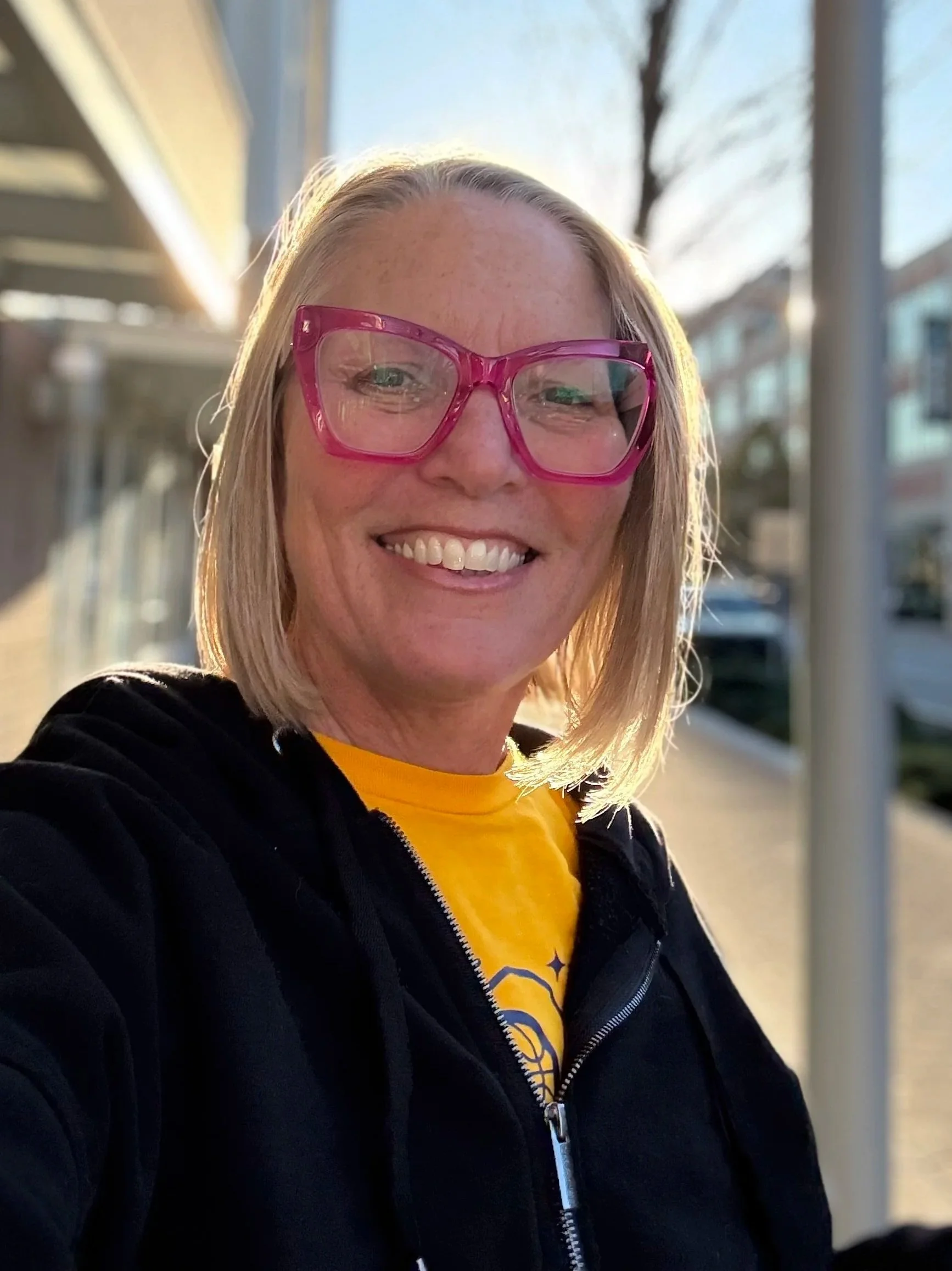 Ellen on her favorite stretch of Mass Ave, Indianapolis.