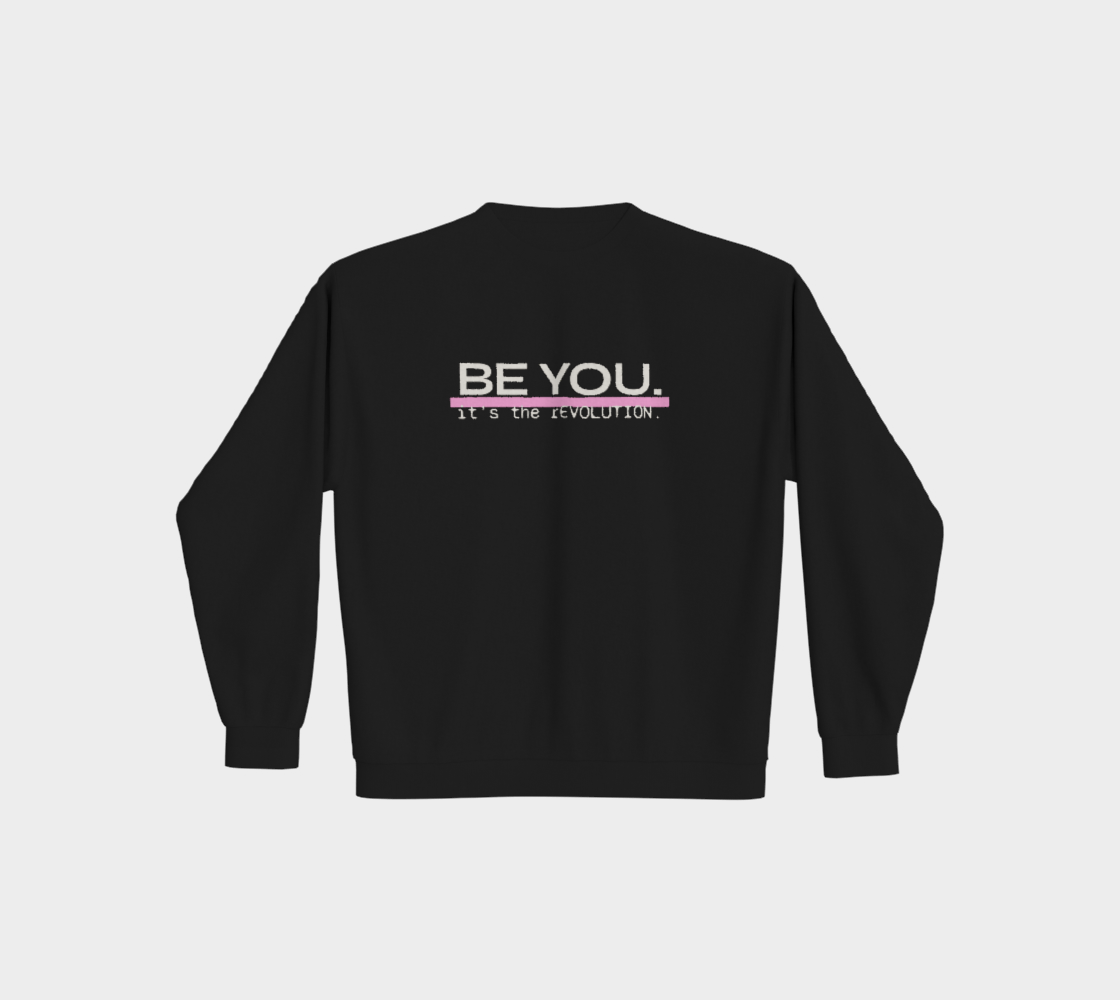 BE YOU IT'S THE rEVOLUTION Black Crewneck Sweatshirt