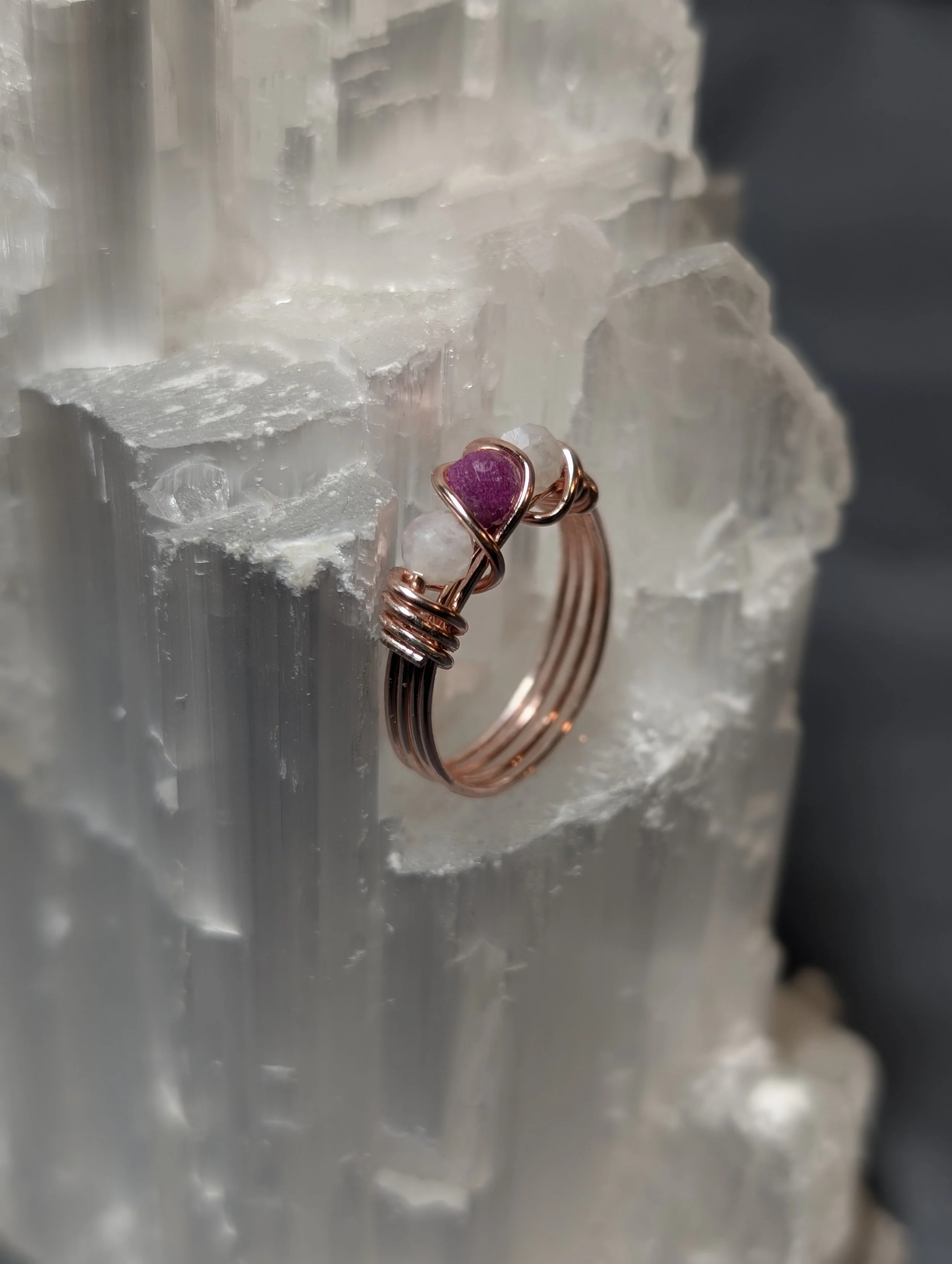 Ruby and Moonstone Ring