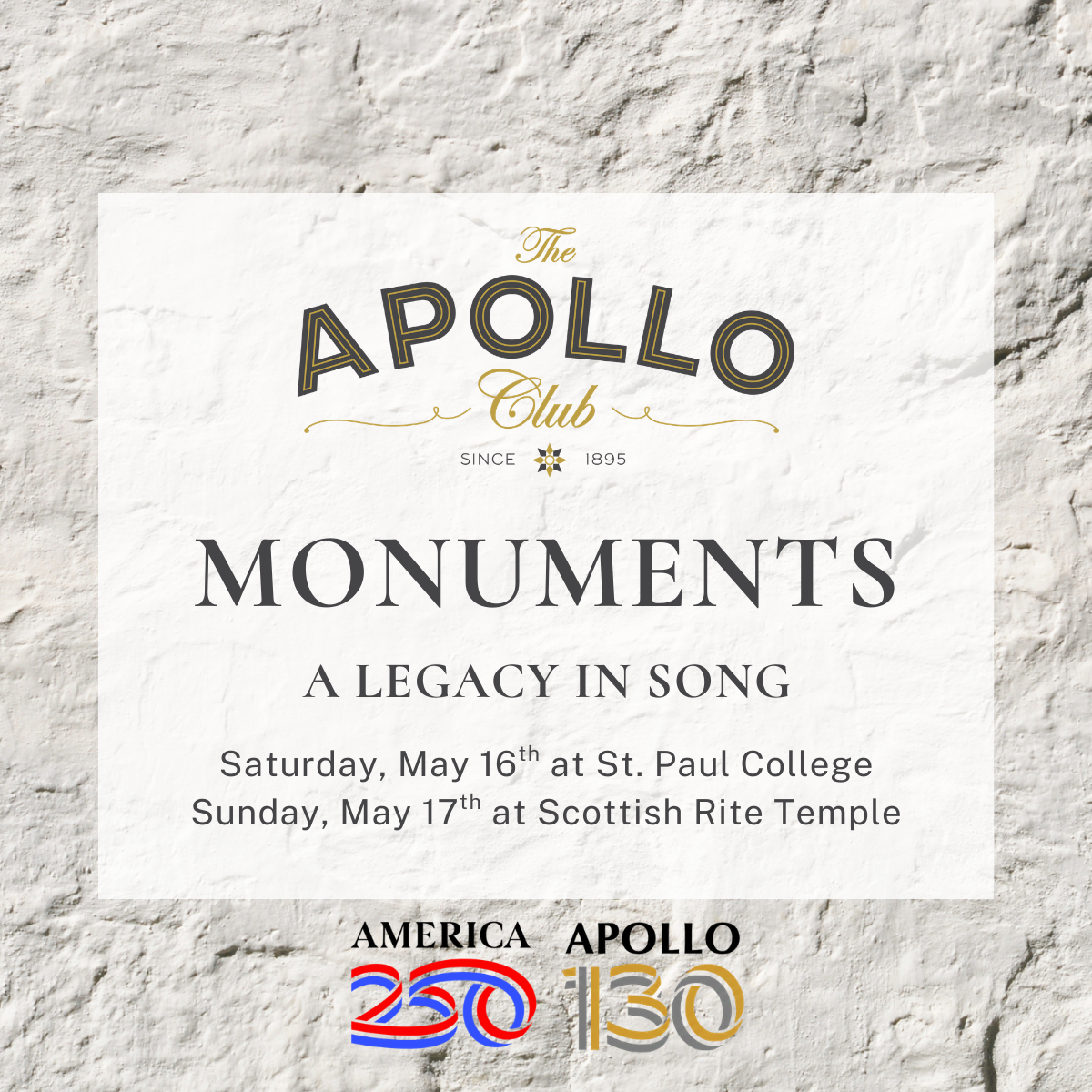 Apollo Spring Concert: Monuments