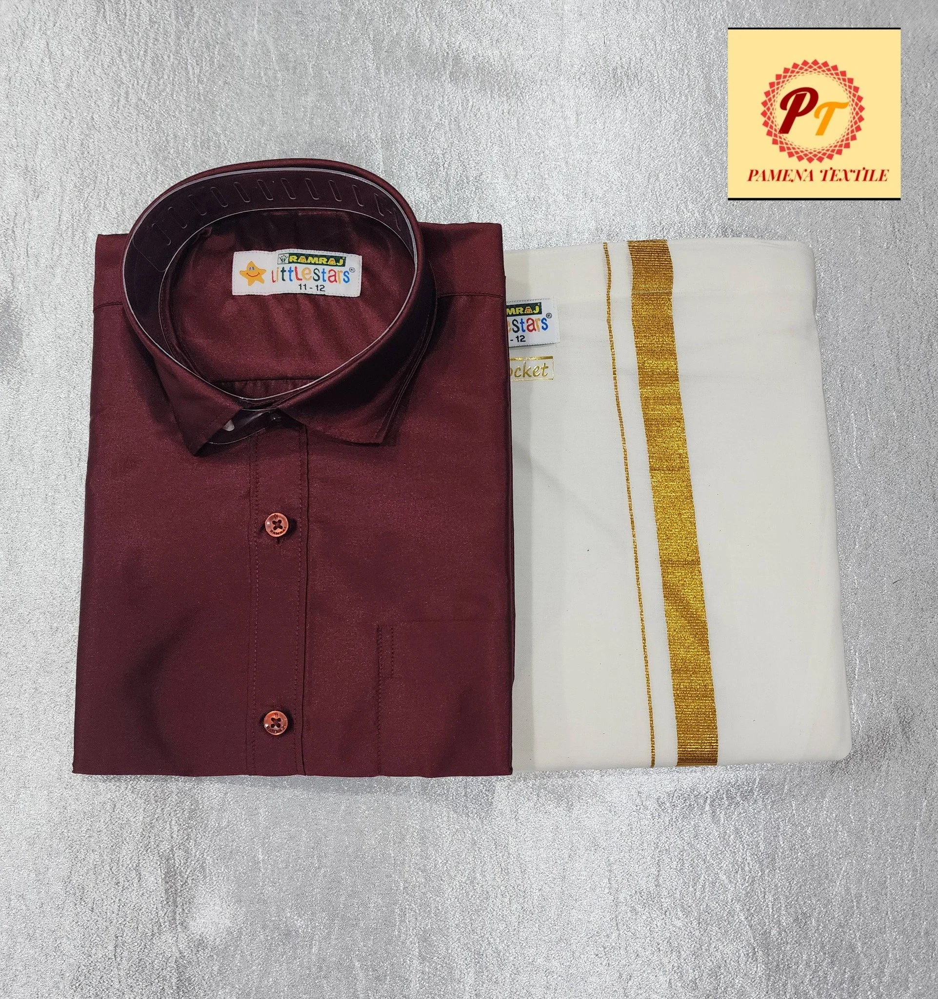 Kids Dhoti and Shirt Combo